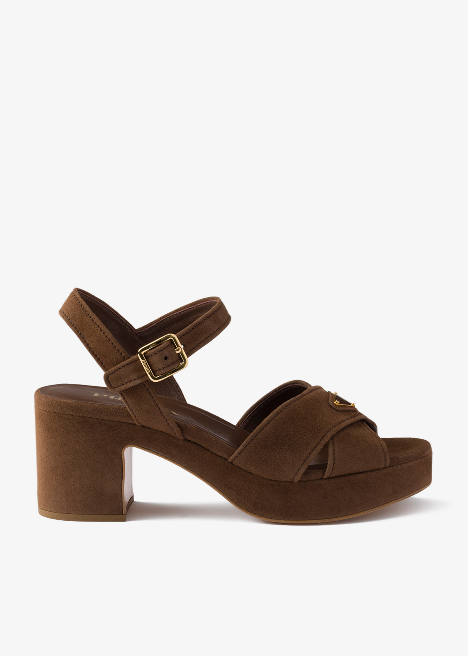 

Suede platform sandals, Brown