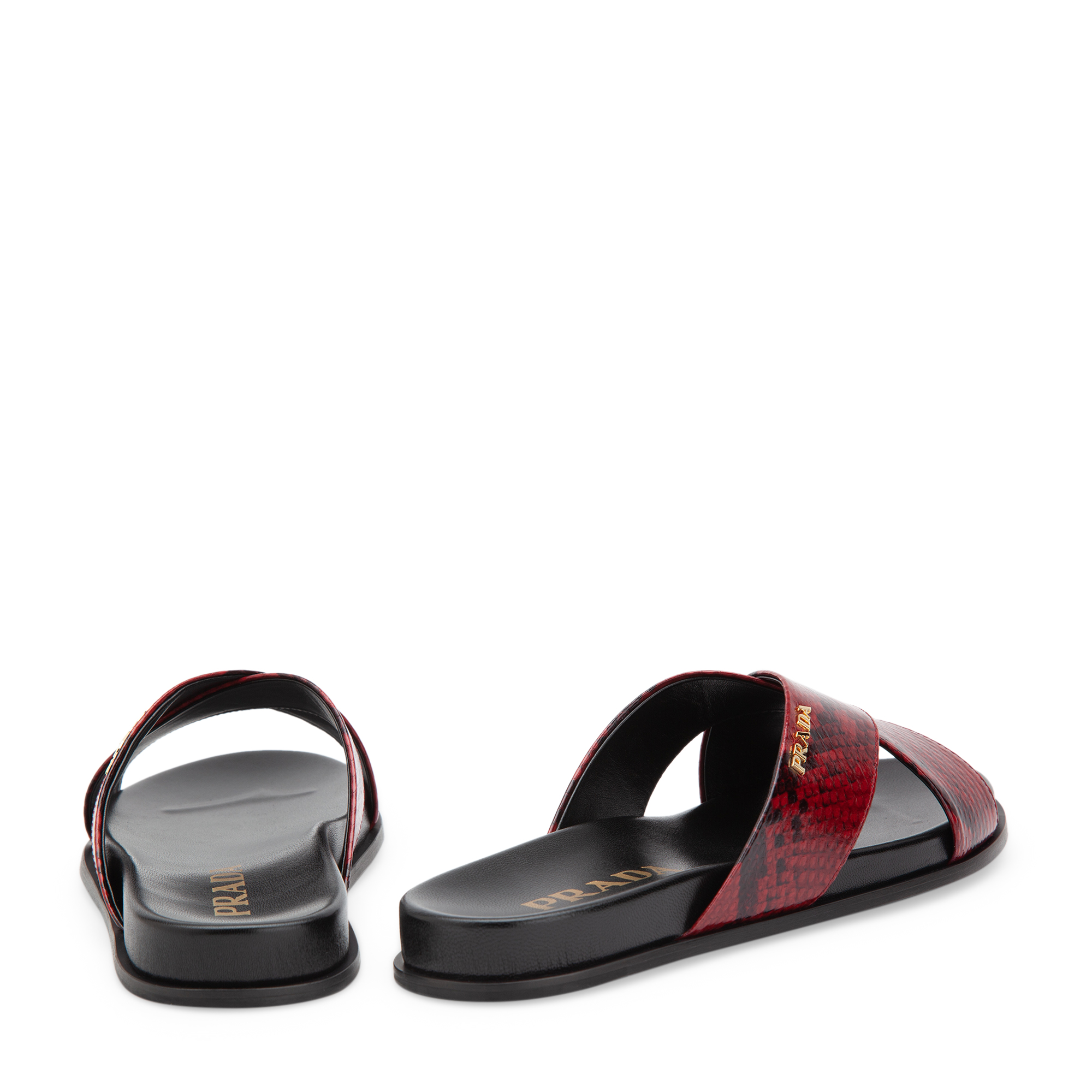 

Cross-over sandals, Red