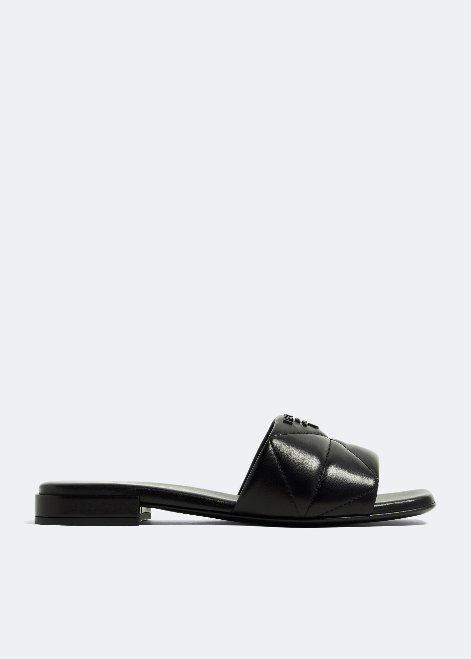 

Quilted nappa leather heeled sandals, Black