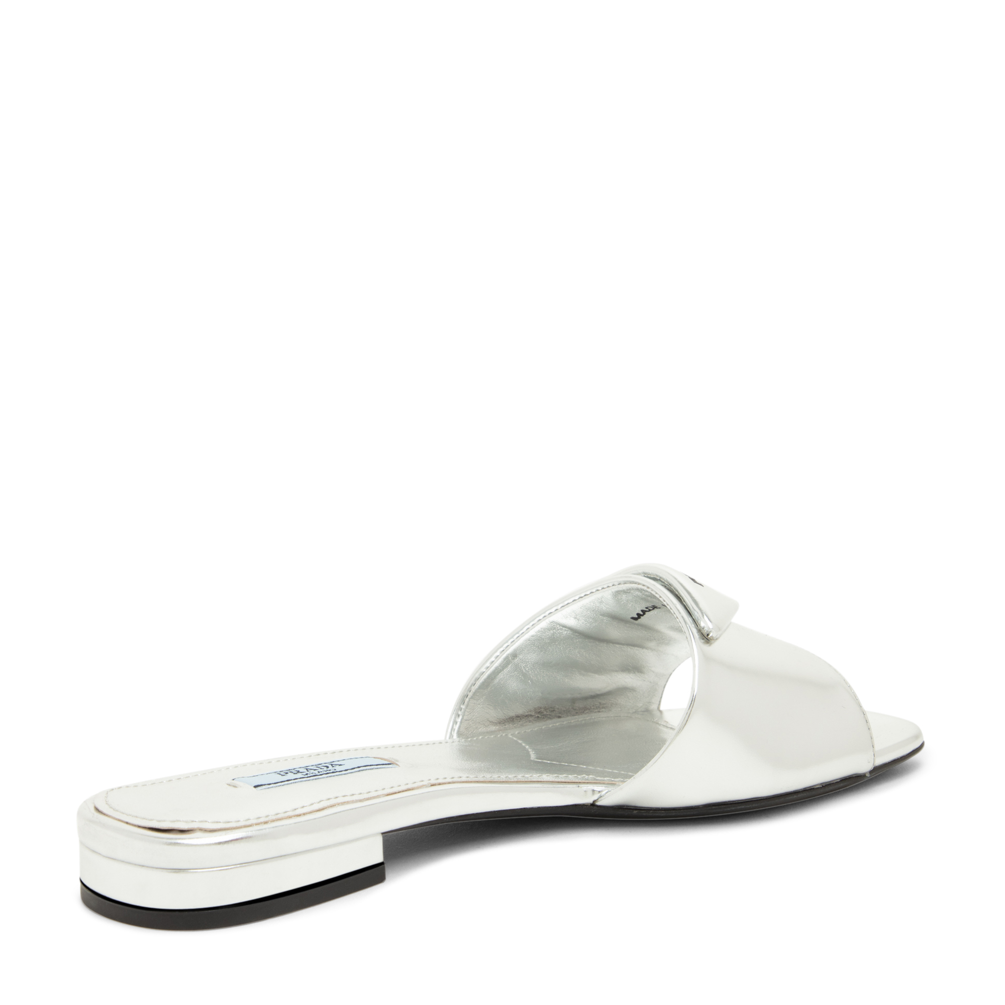 

Leather flat sandals, Silver