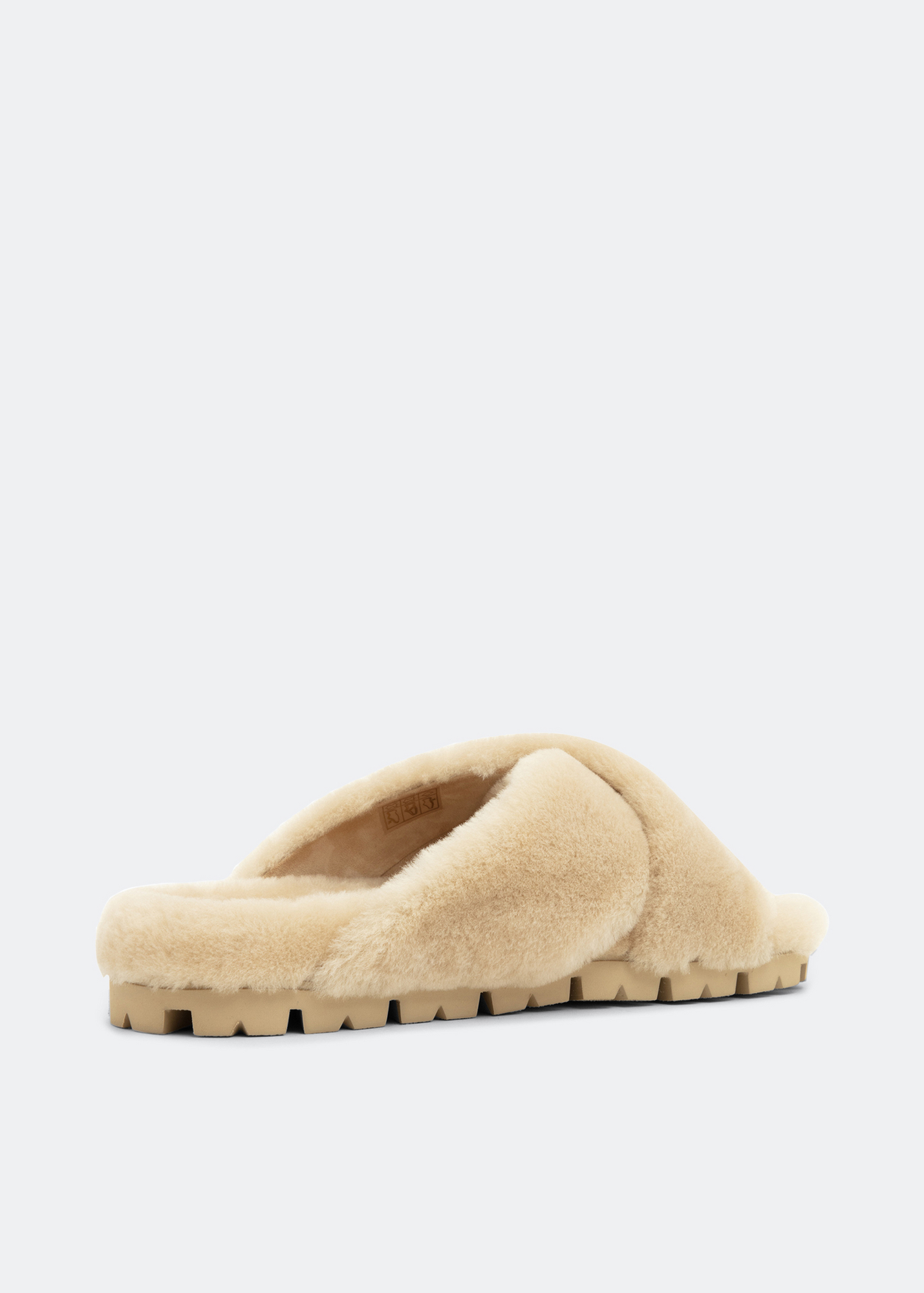 

Shearling slides, Beige