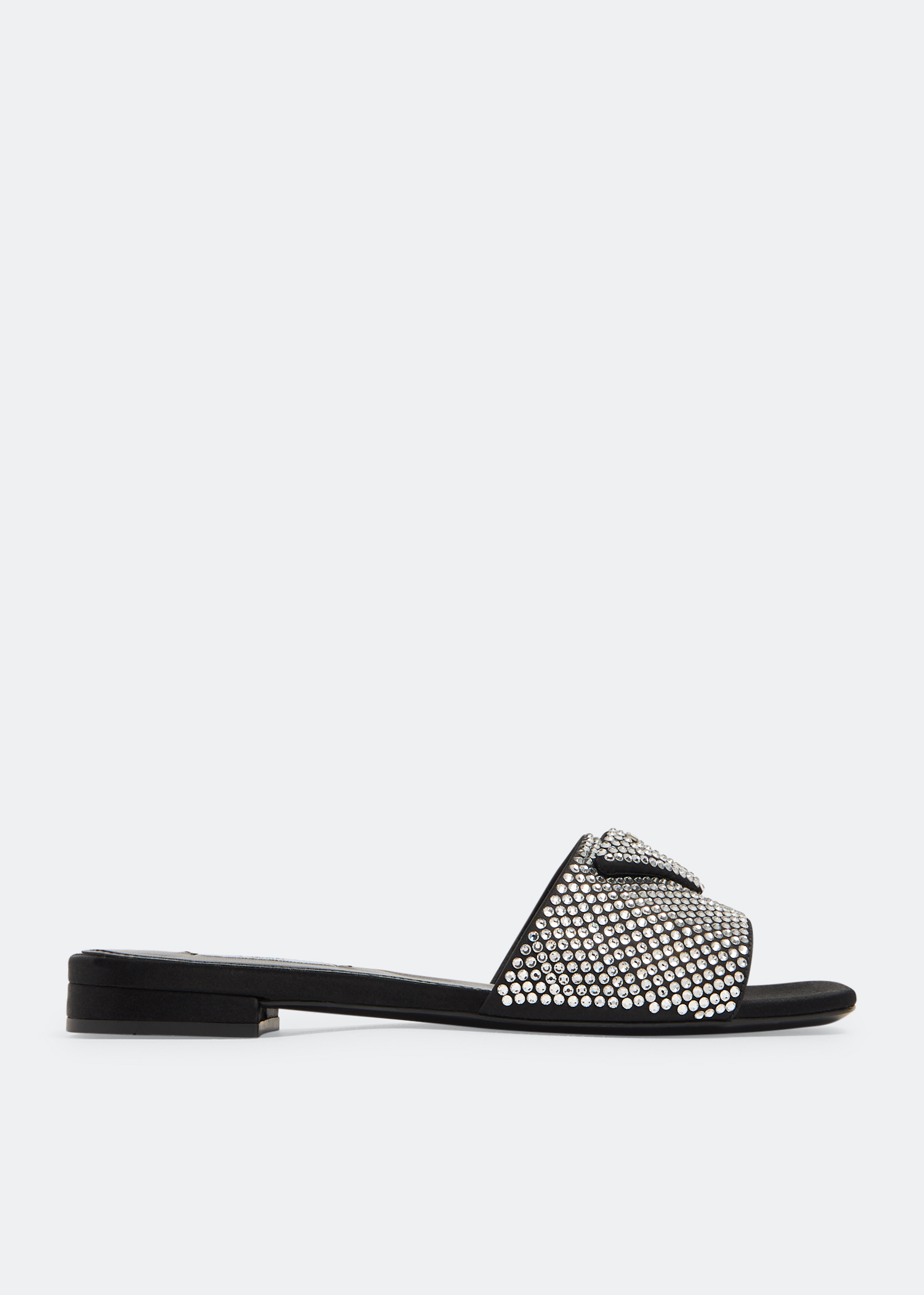 

Satin crystal slides, Black