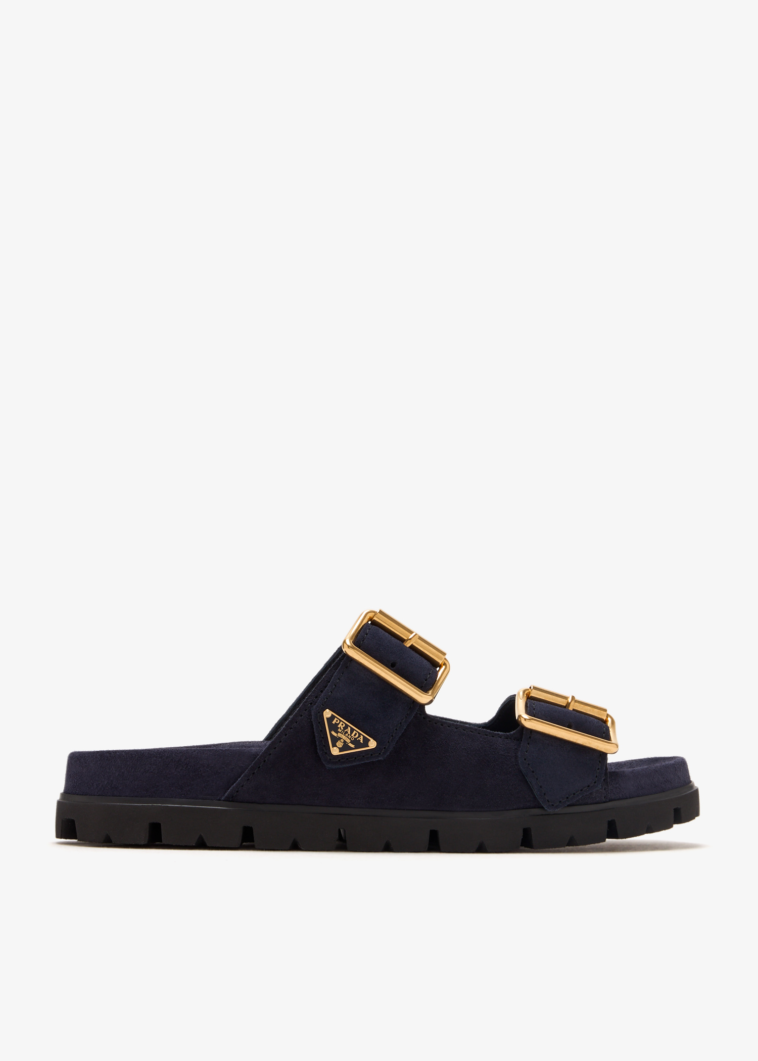 

Suede strap sandals, Navy