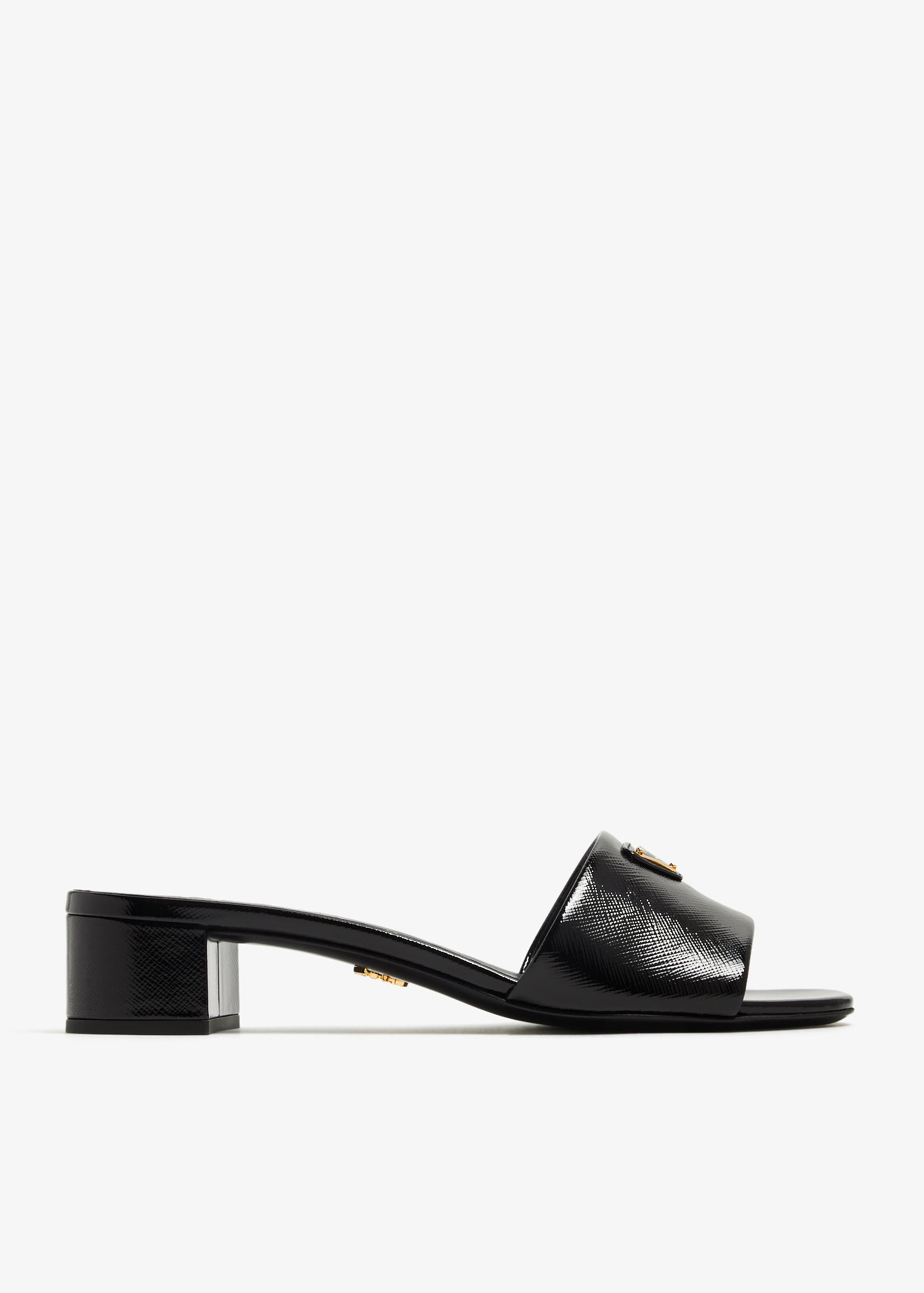 

Saffiano patent leather sandals, Black
