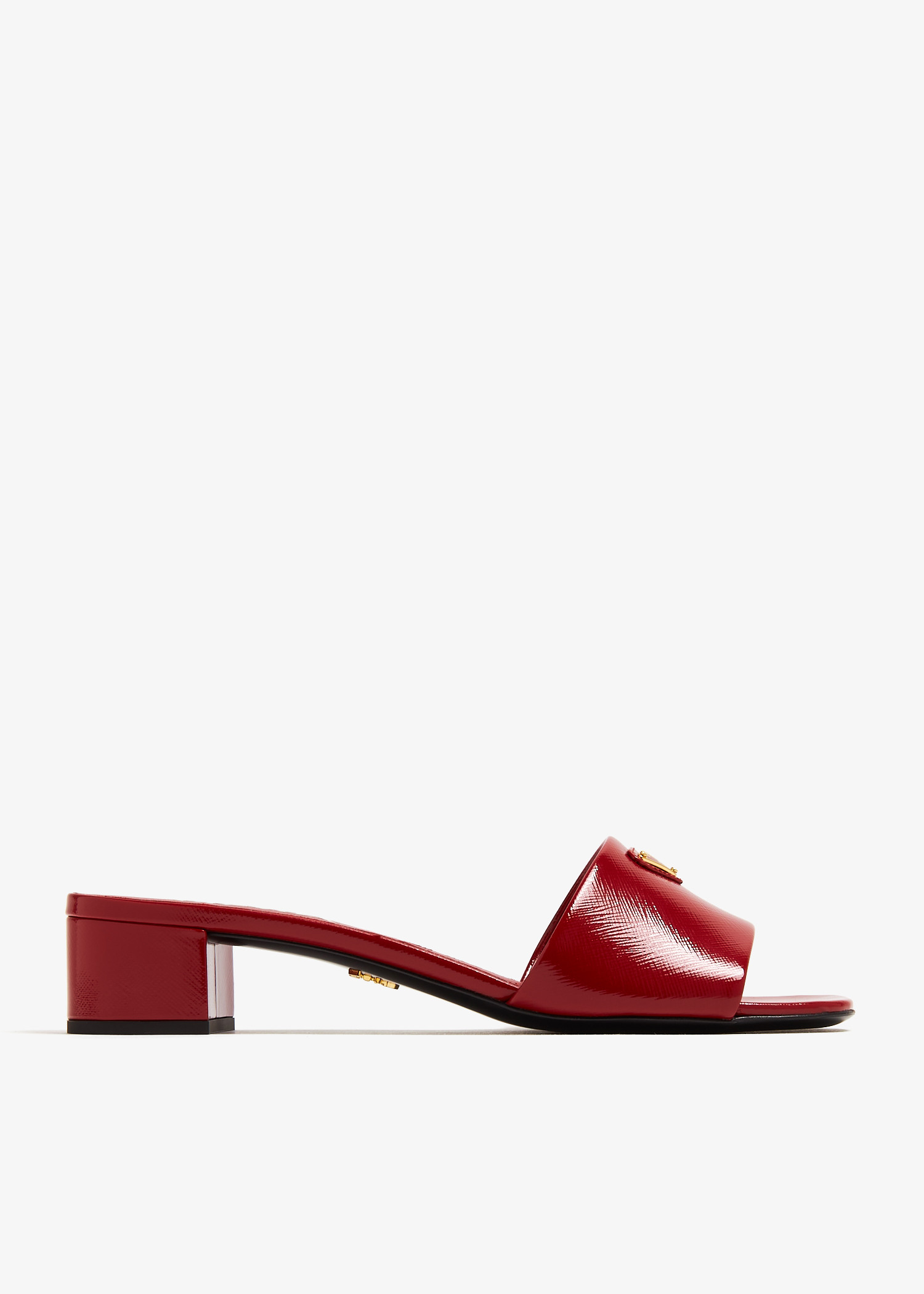 

Saffiano patent leather sandals, Red