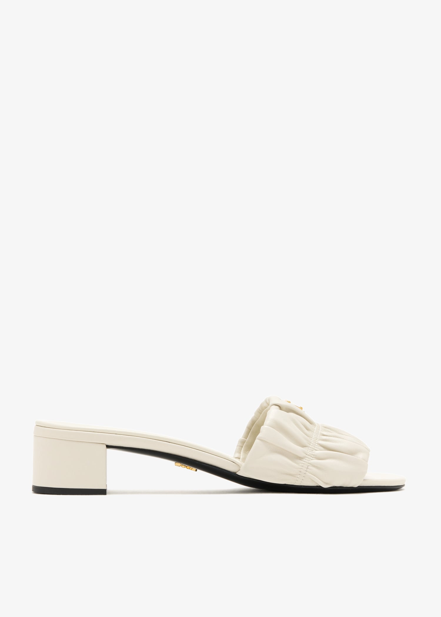 

Matelassé nappa leather sandals, Cream