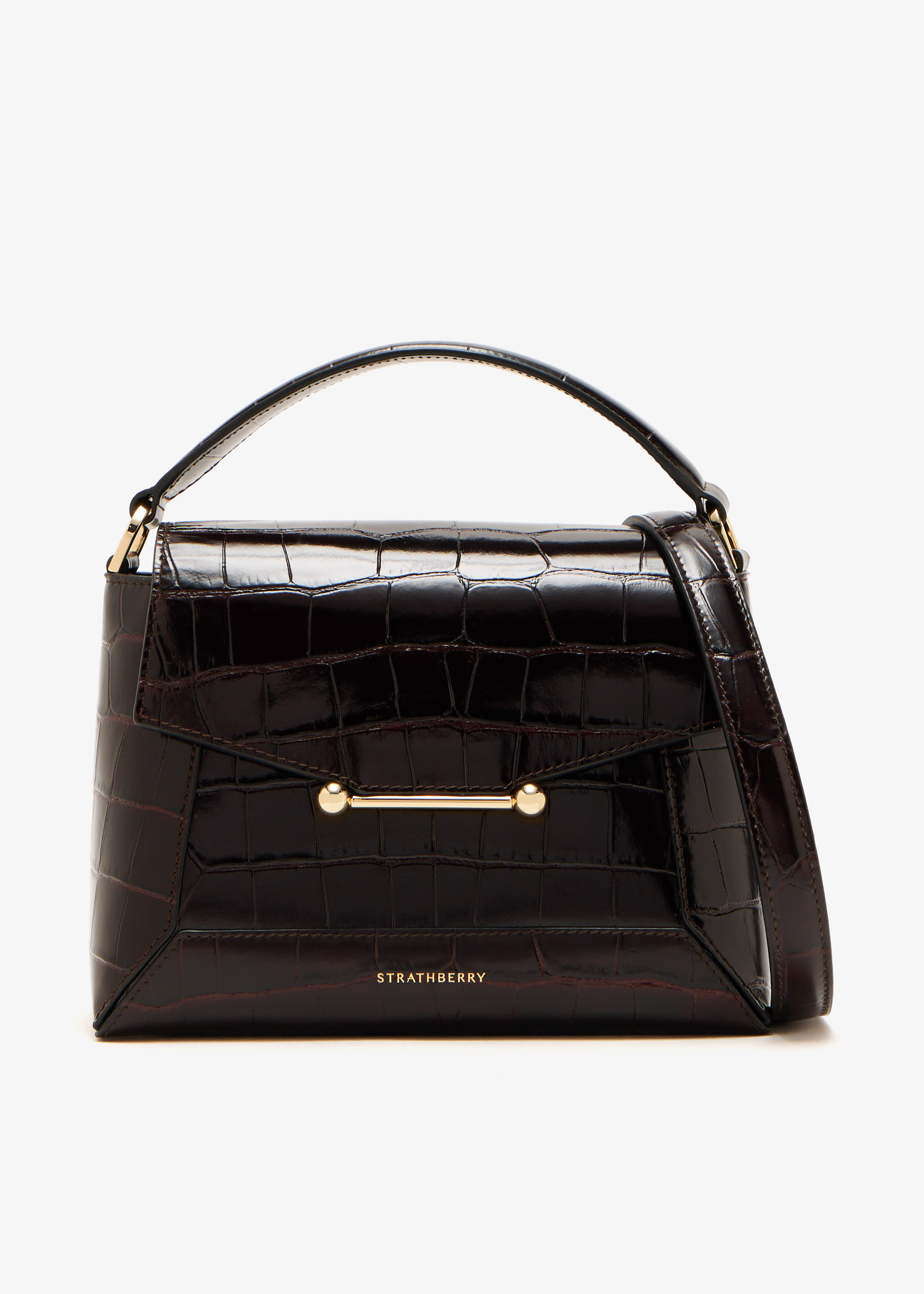 

Mosaic top handle bag, Brown