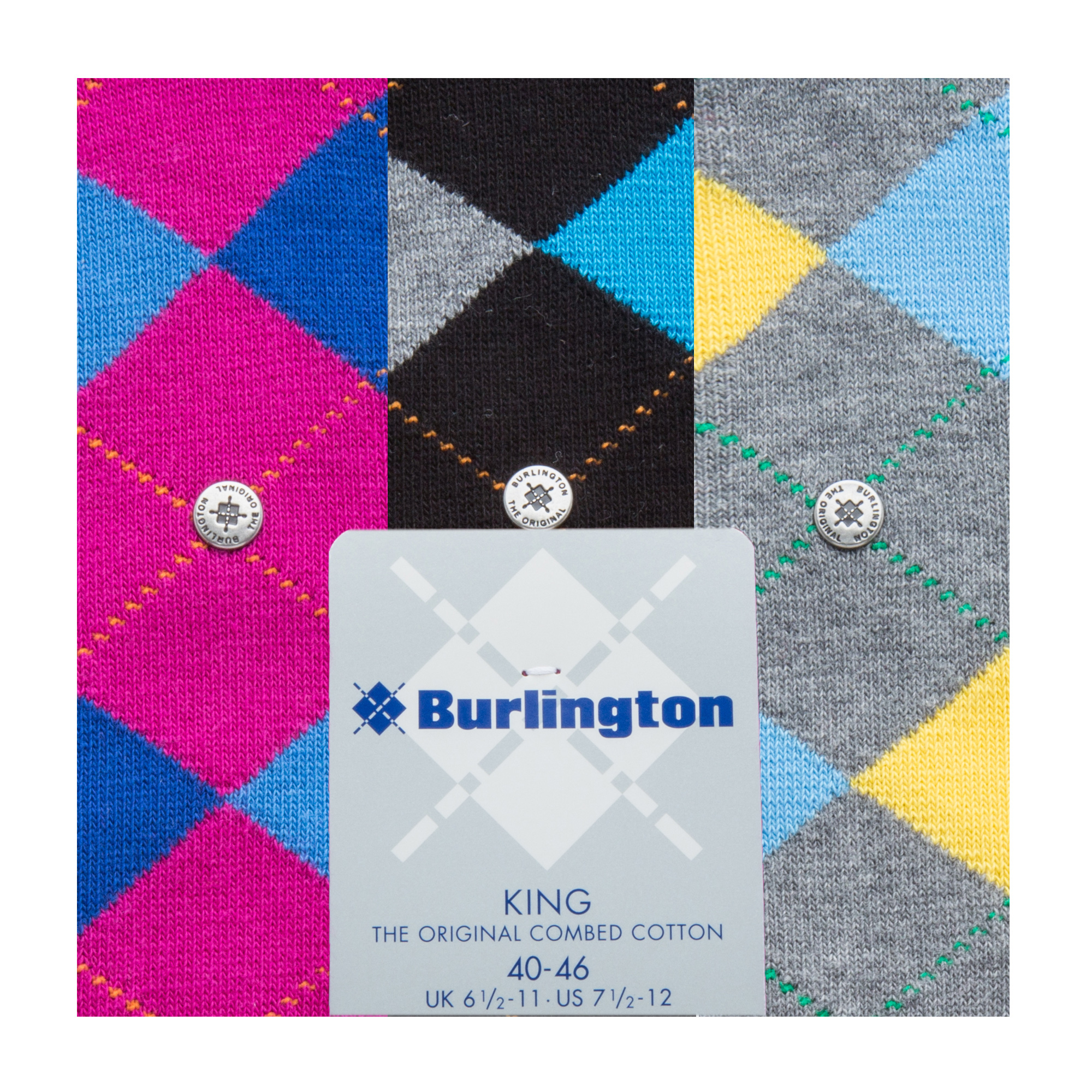 

King socks - Pack of 3, Multi-coloured