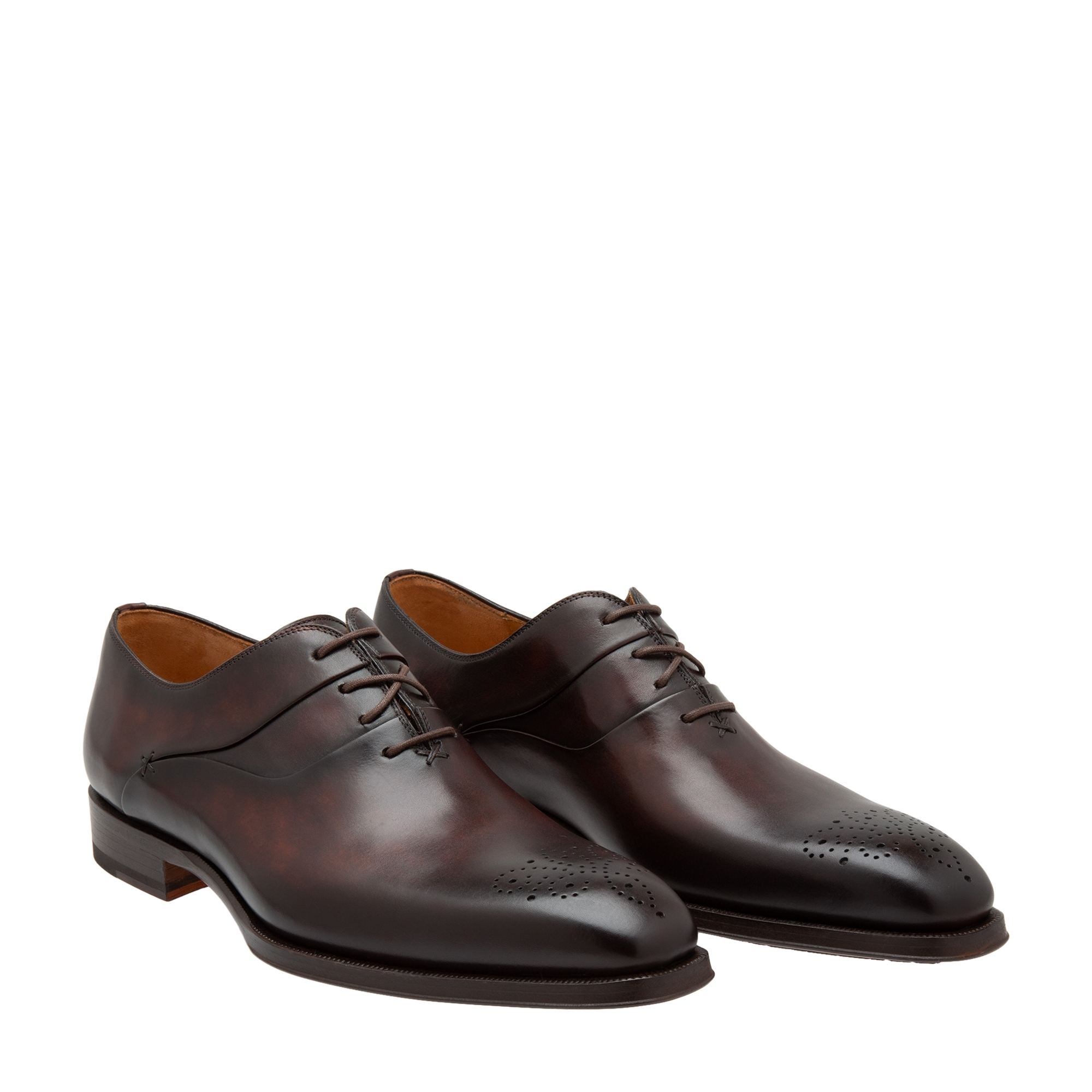 

Leather Oxford lace-up shoes, Brown