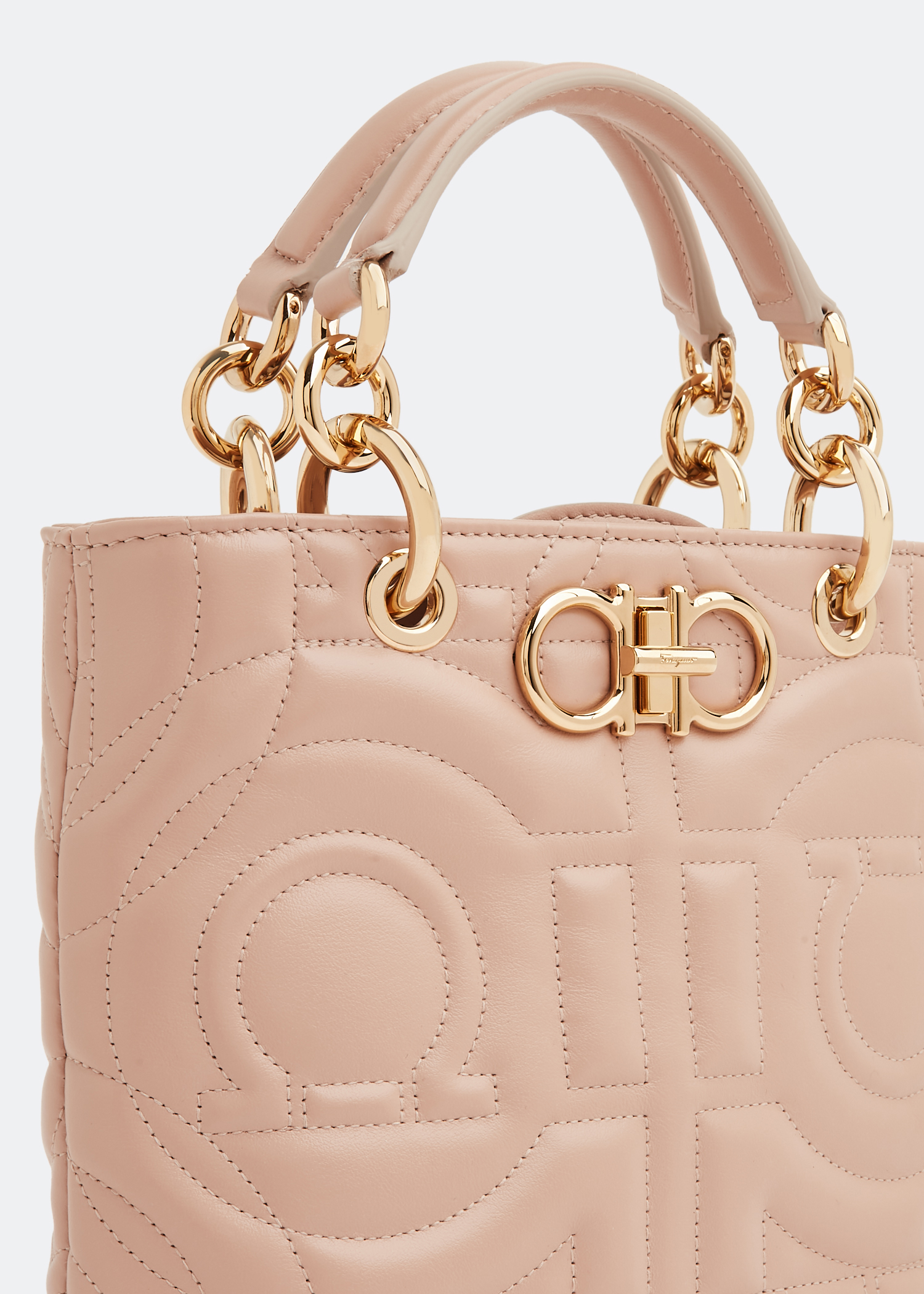 Ferragamo Quilted Gancini top handle bag for Women - Beige in KSA 