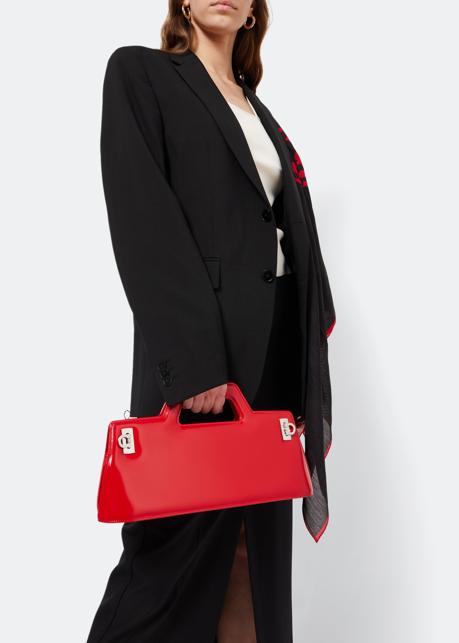 

Wanda East-West top handle bag, Red