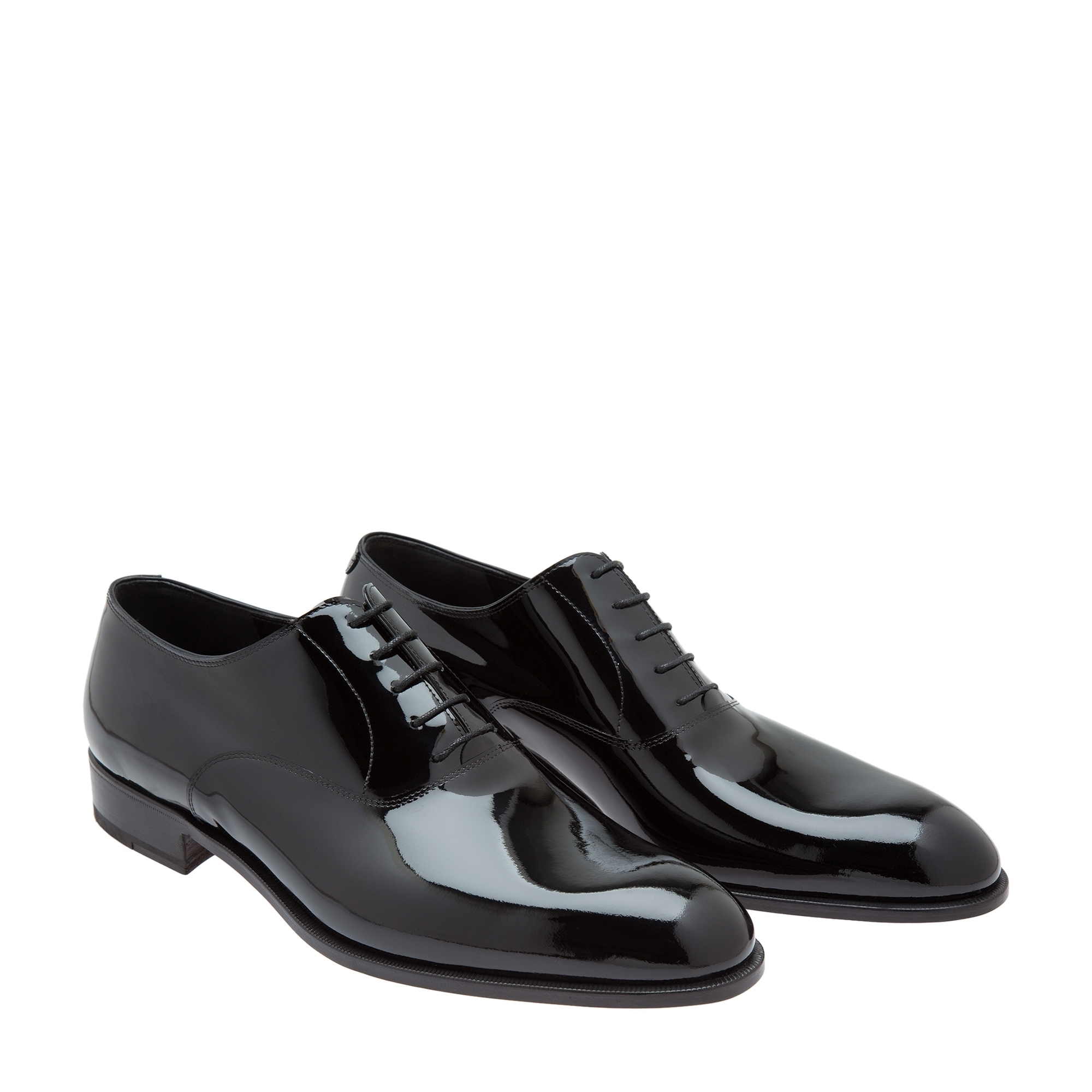 

Patent leather Oxford lace-up shoes, Black