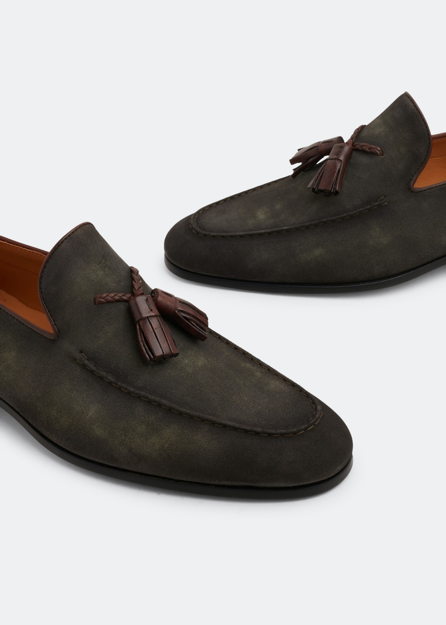 

Leather tassel loafers, Green