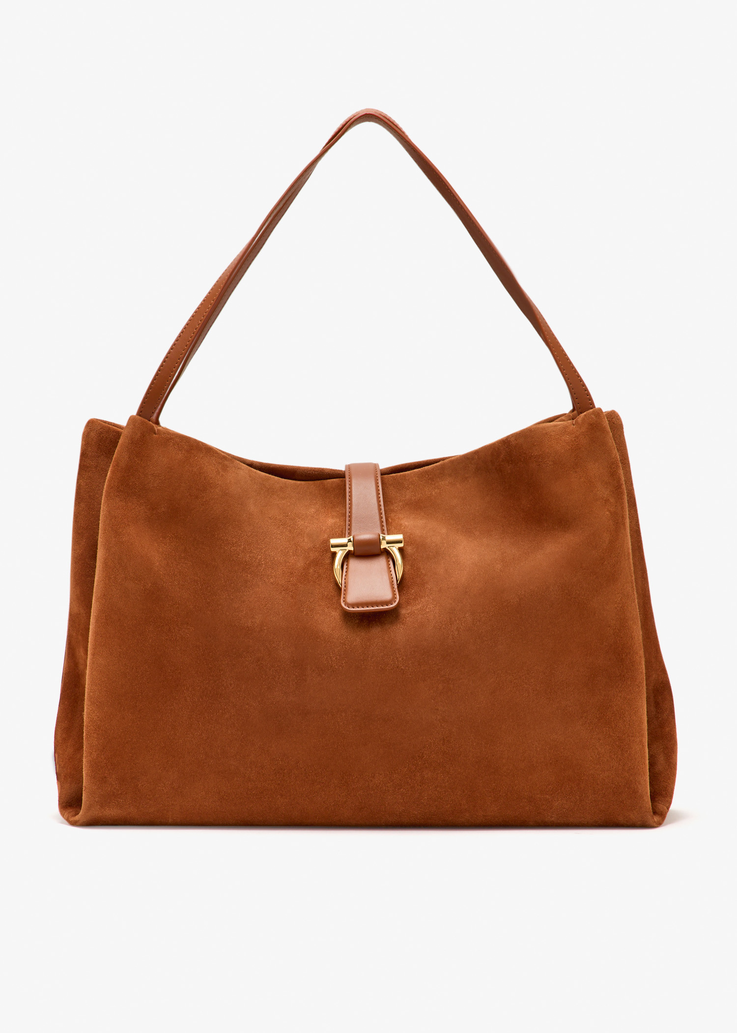 

Medium flap tote bag, Brown