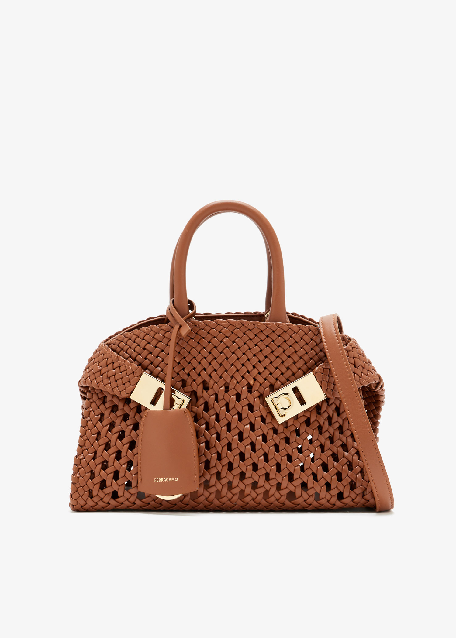 

Mini Hug top-handle bag, Brown