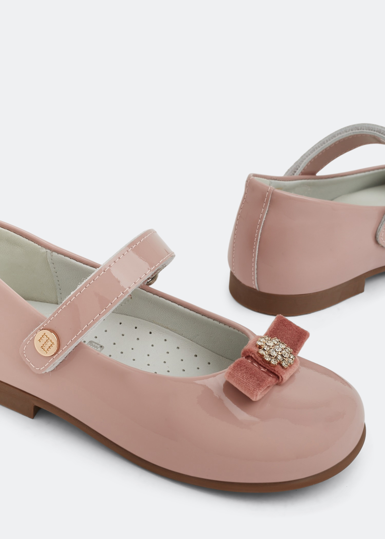 

Leather bow ballerinas, Pink
