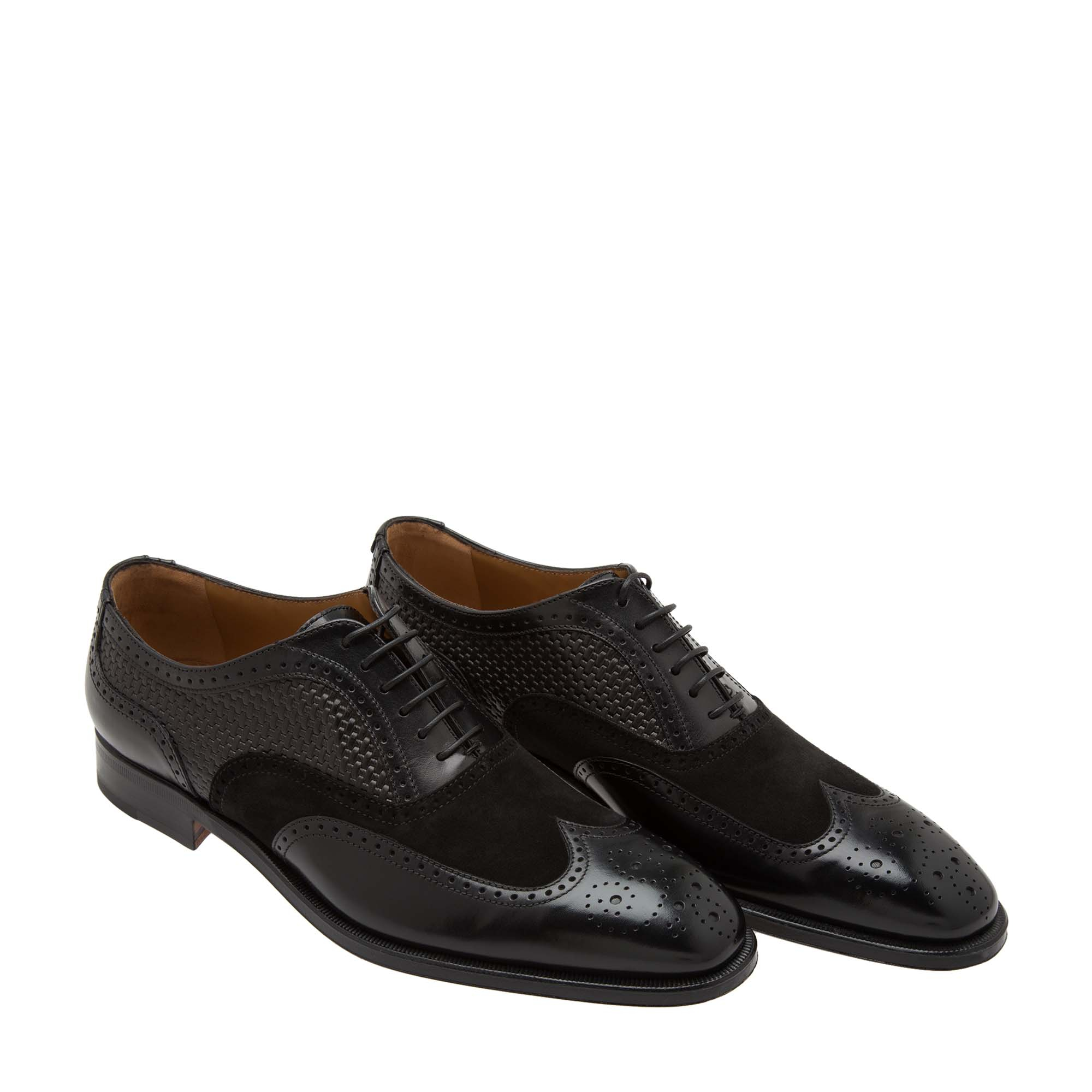 

Leather Oxford lace-up shoes, Black