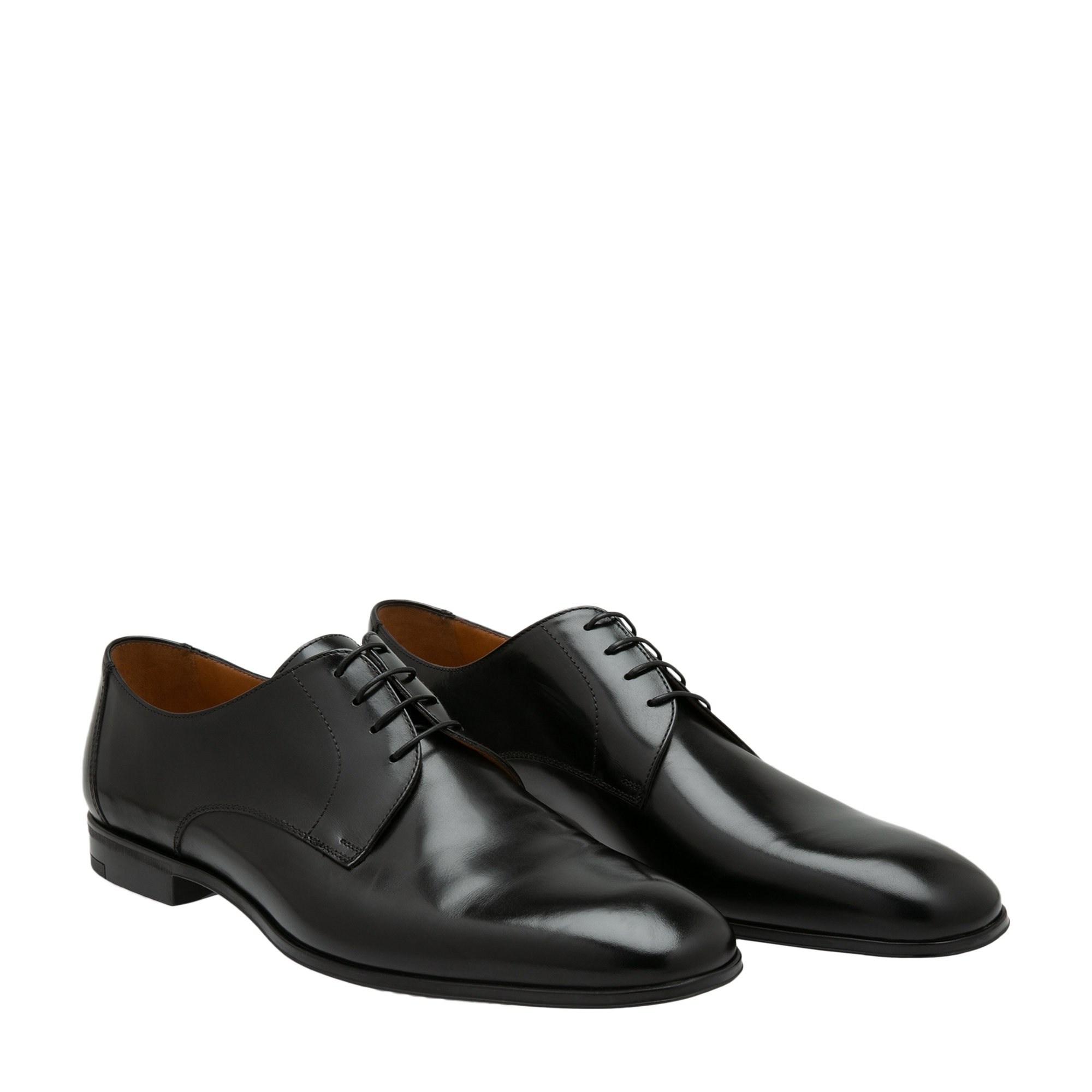 

Leather derby lace-up shoes, Black