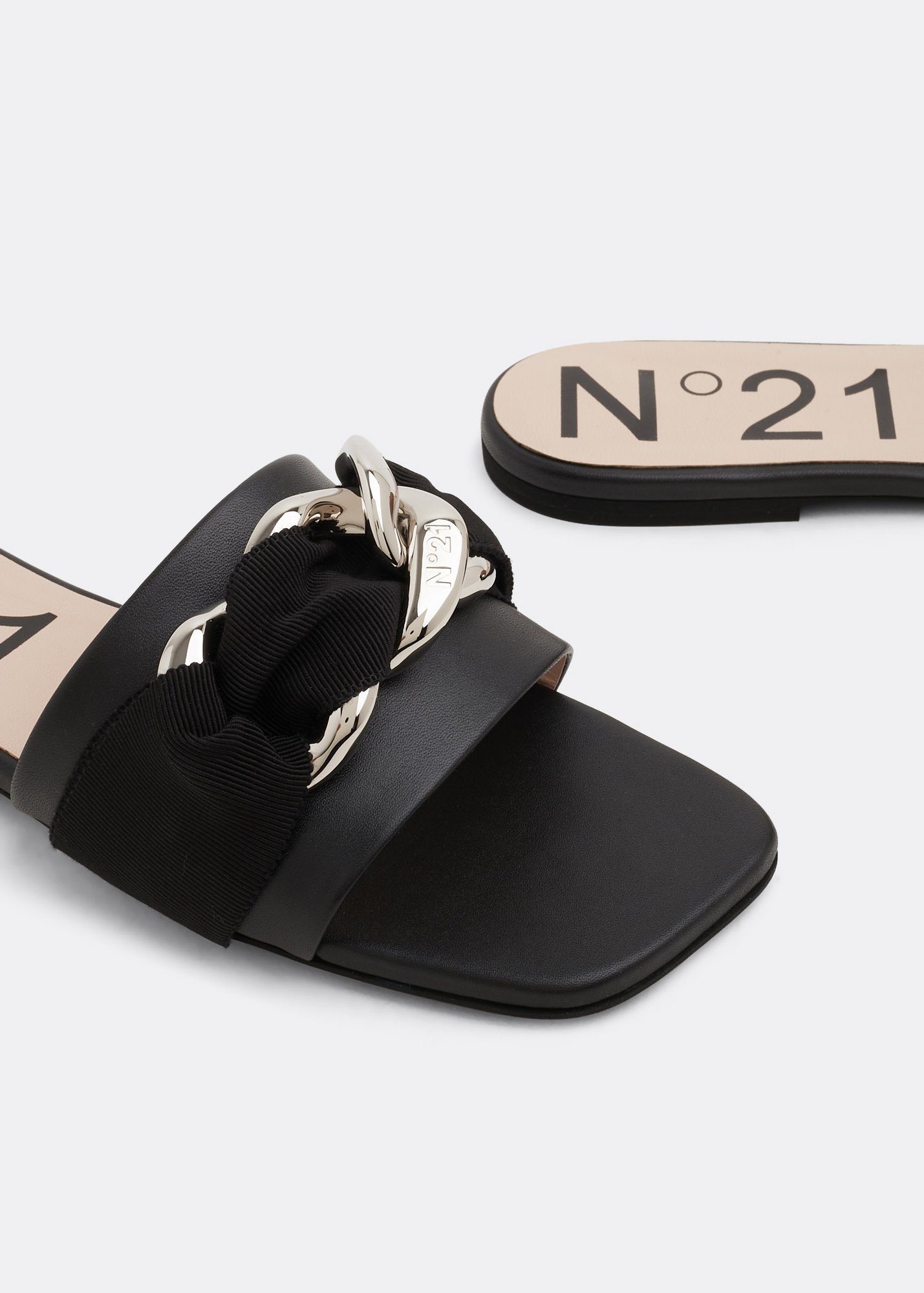 Chunky slip on sandals top