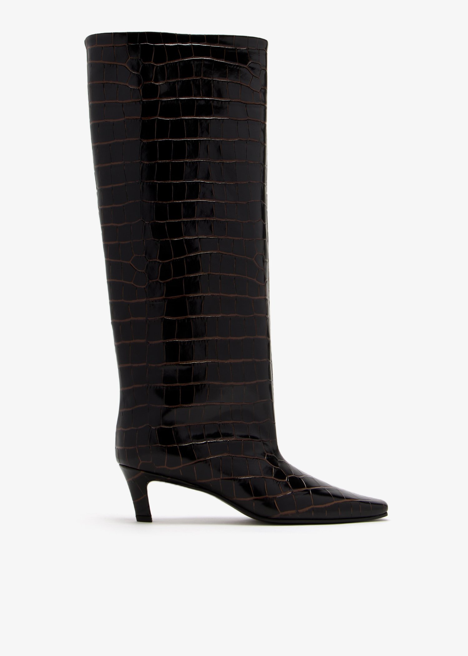 Leather riding boots black – TOTEME