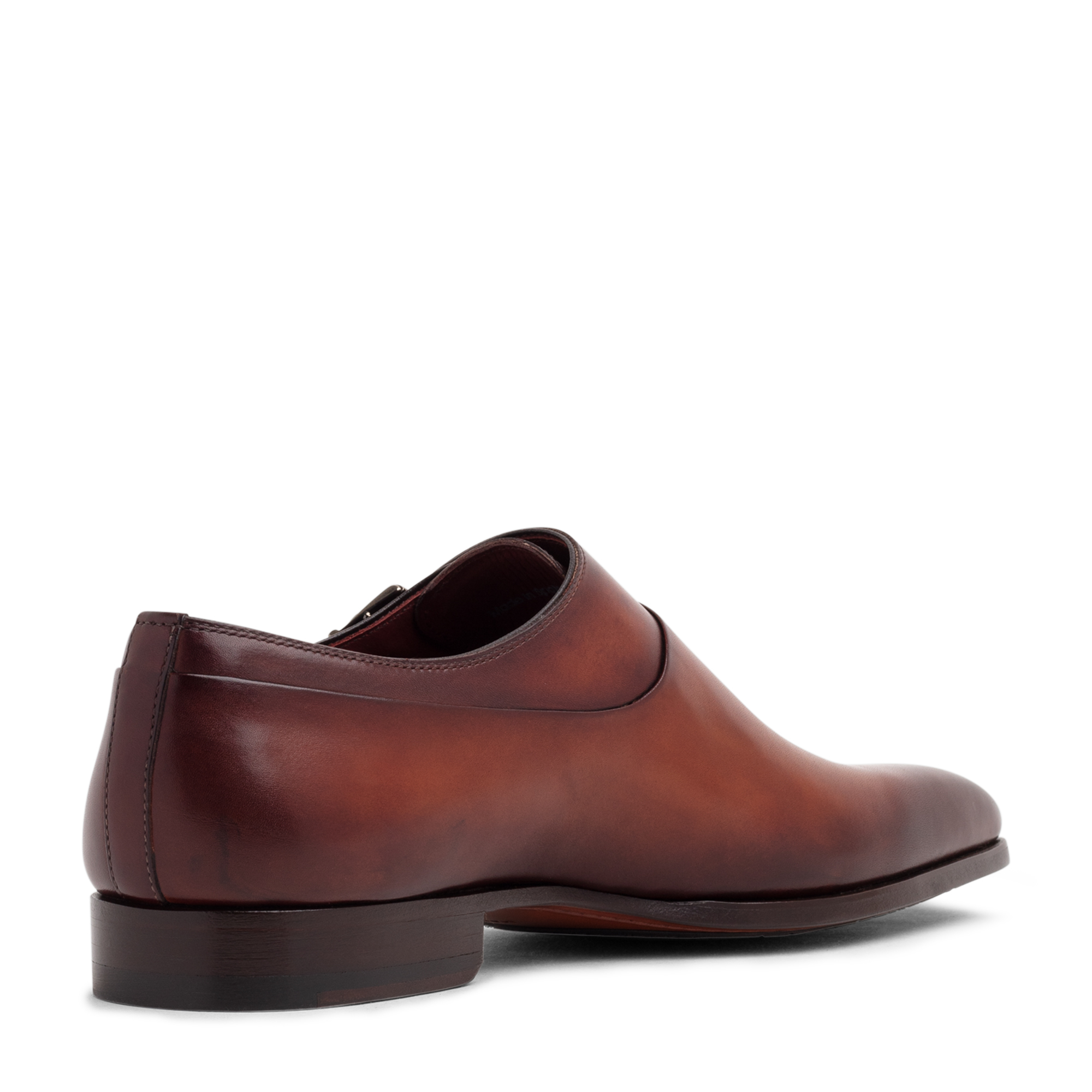 

Leather monk strap shoes, Brown