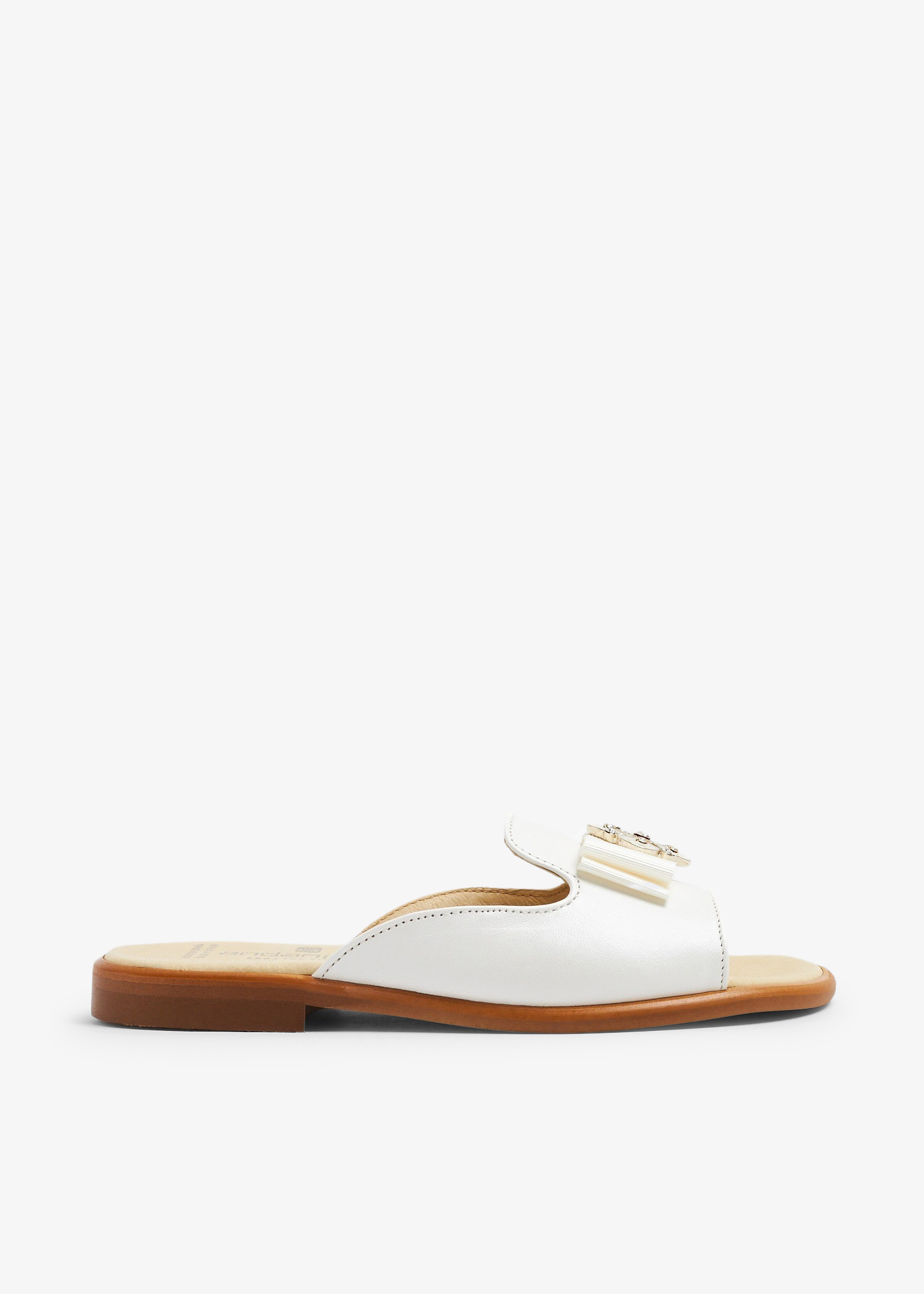 

Leather embellished sandals, White