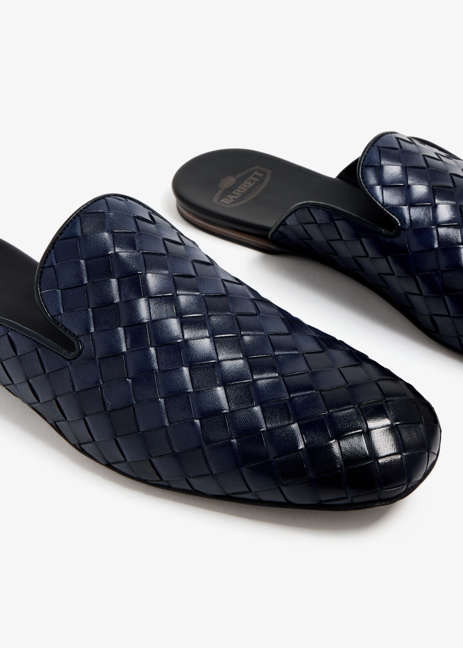 

Backless woven slippers, Blue