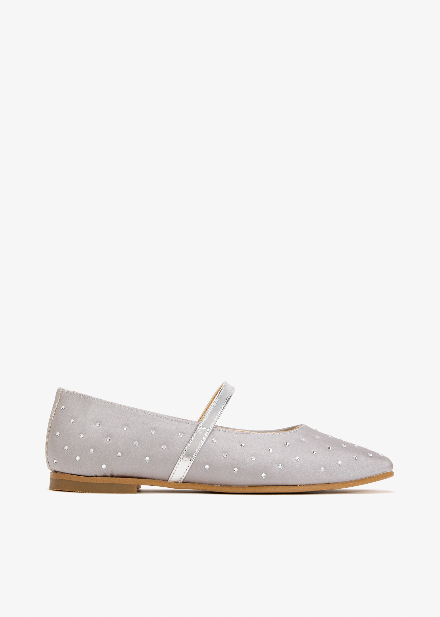 

Essential crystal-embellished ballerinas, Gold