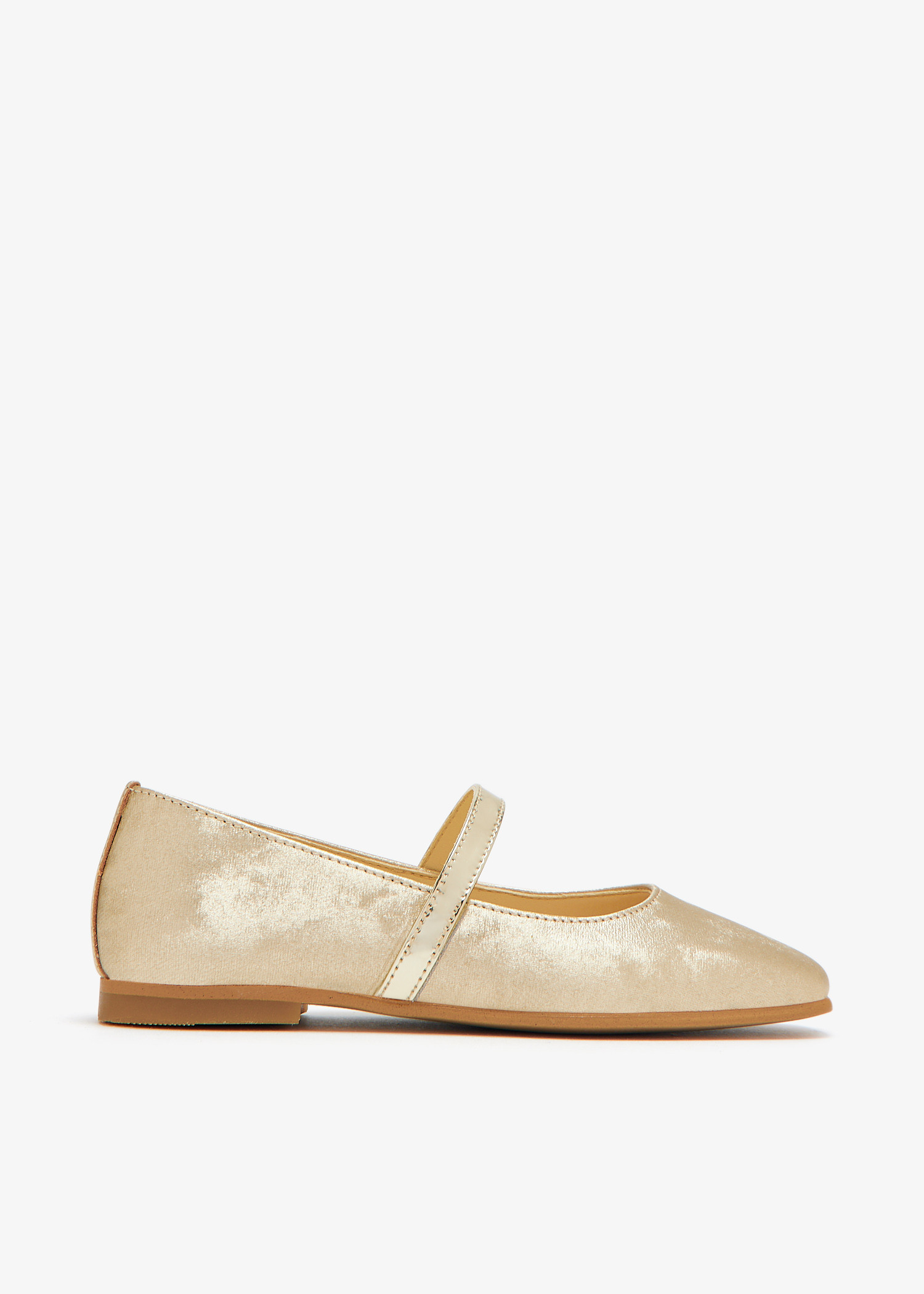 

Leather essential ballerinas, Gold