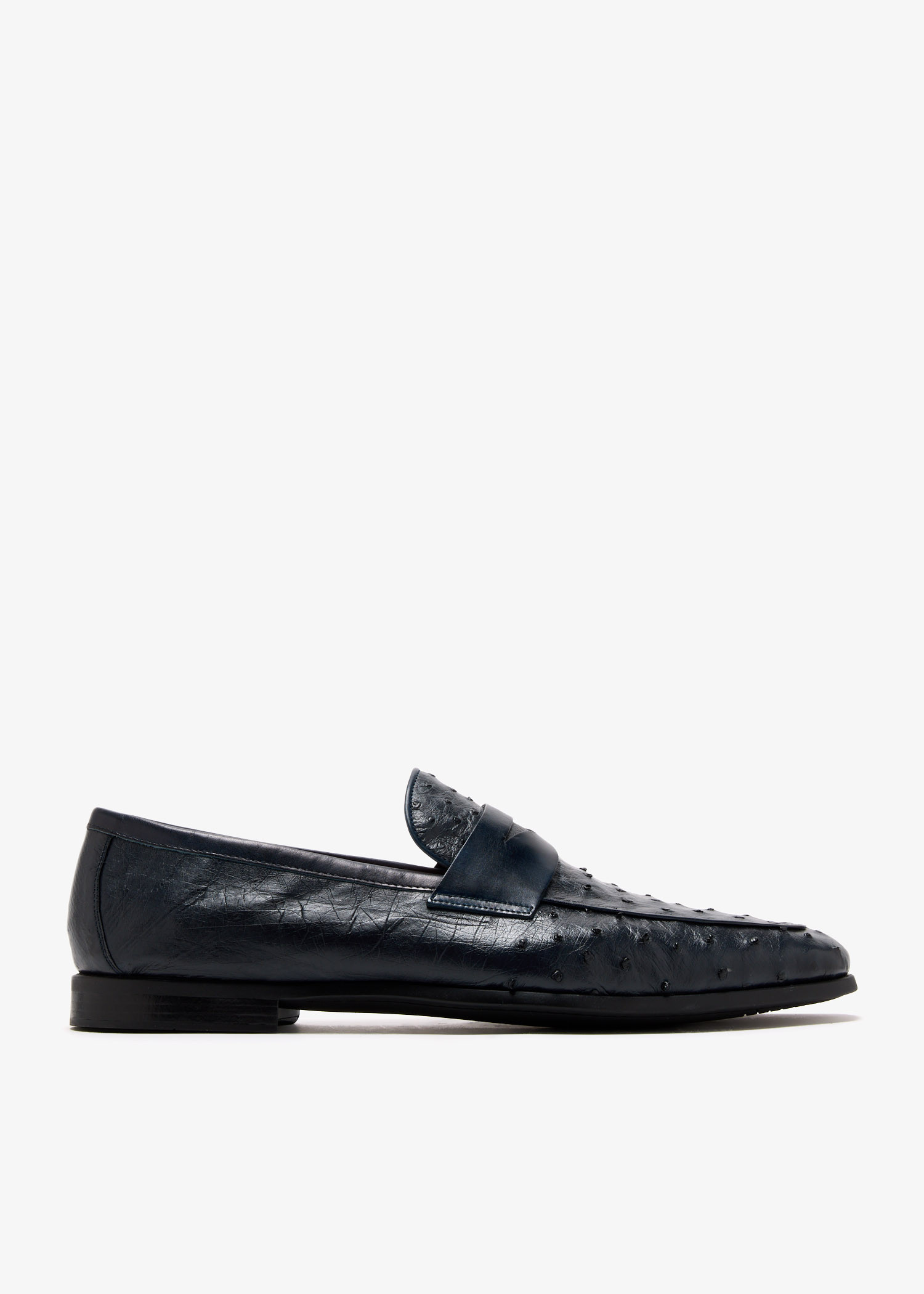 

Ostrich leather loafers, Navy