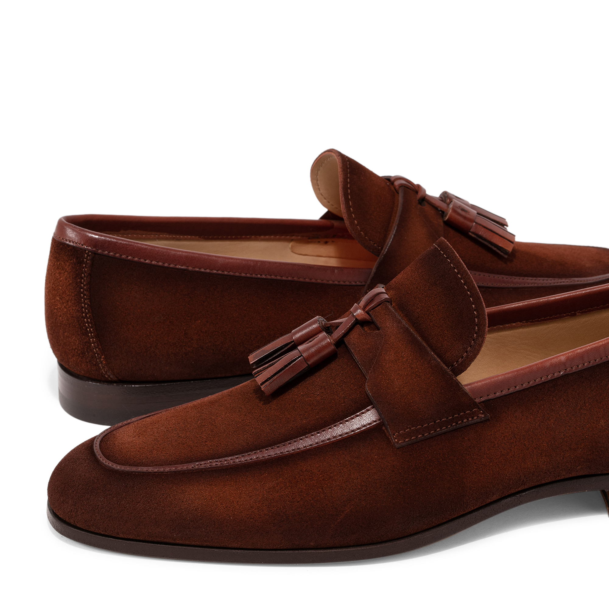 

Suede tassel loafers, Brown