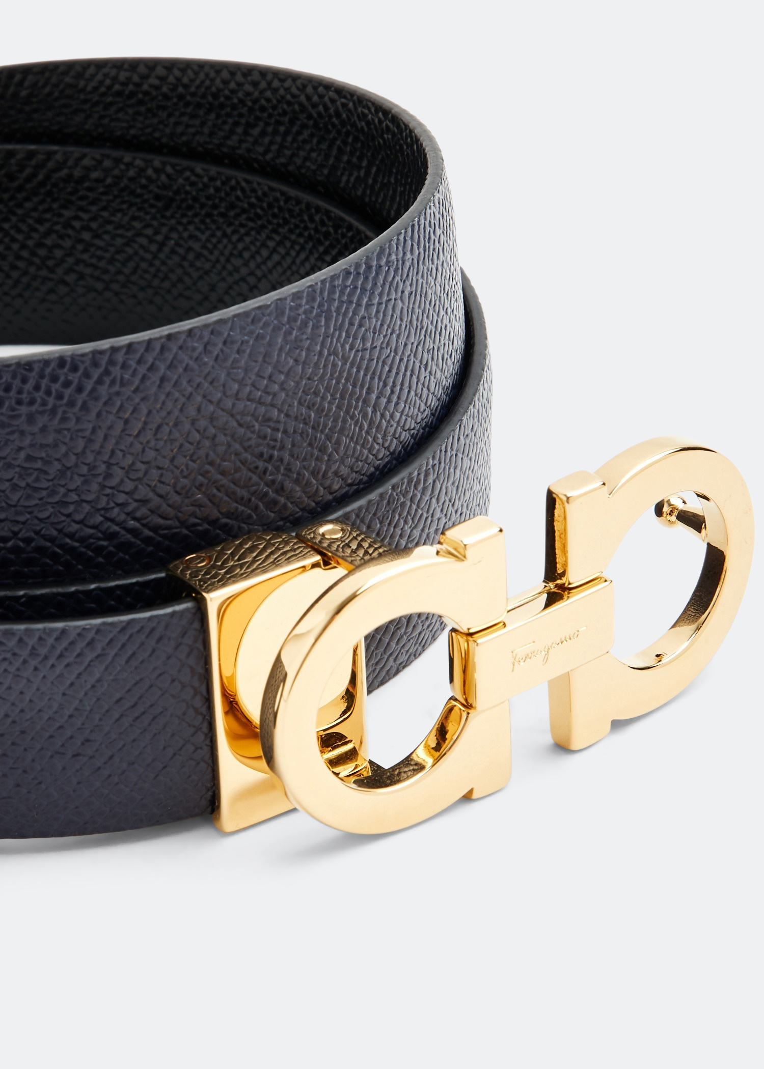 

Reversible Gancini belt, Blue