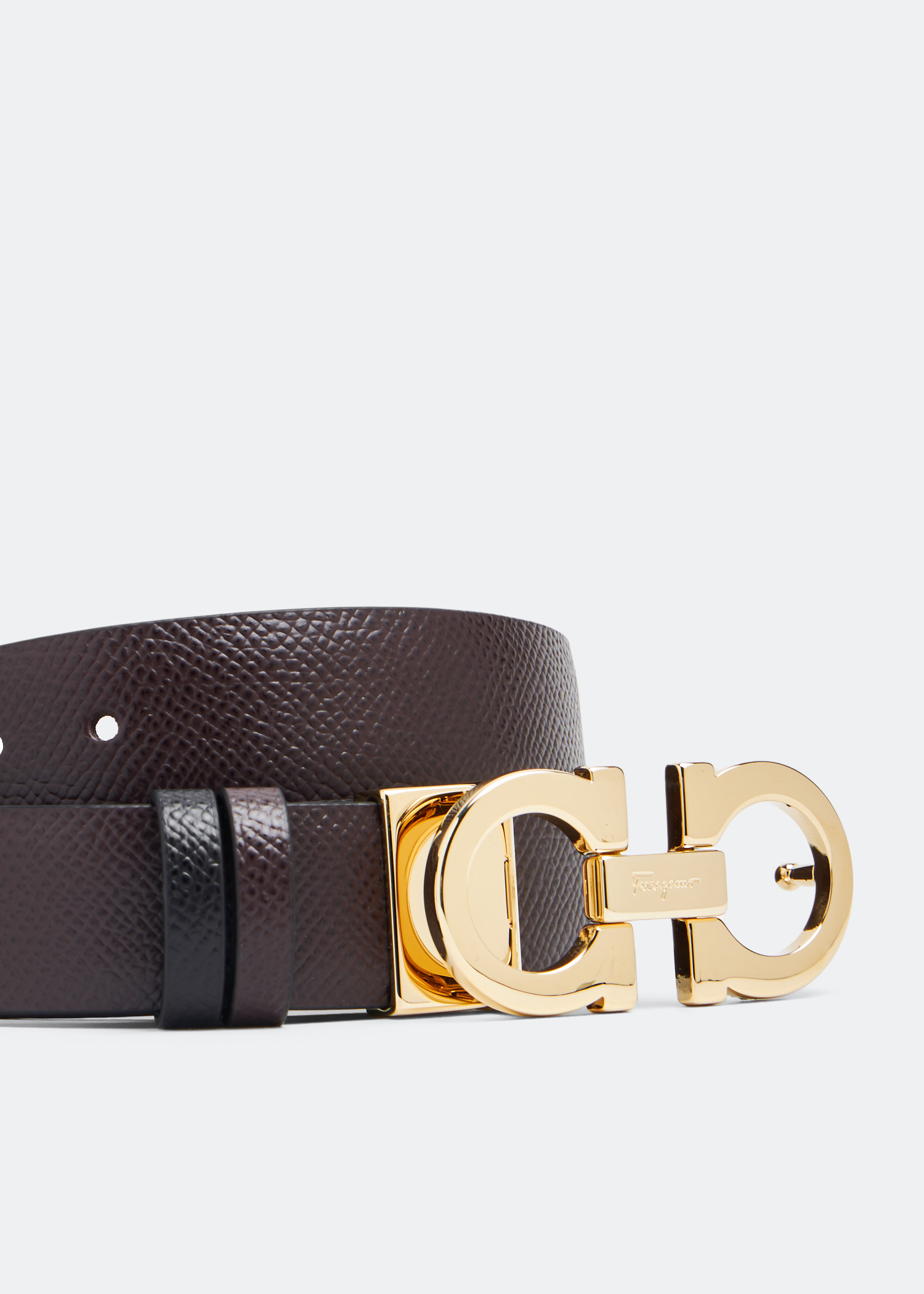 

Reversible Gancini belt, Brown