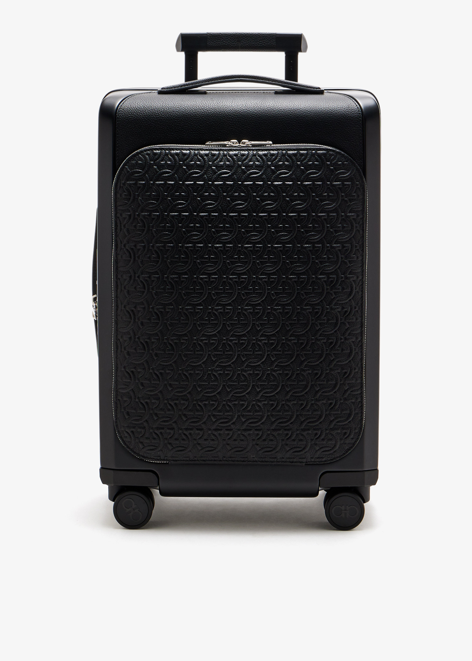 

Monogram-printed carry-on suitcase, Black