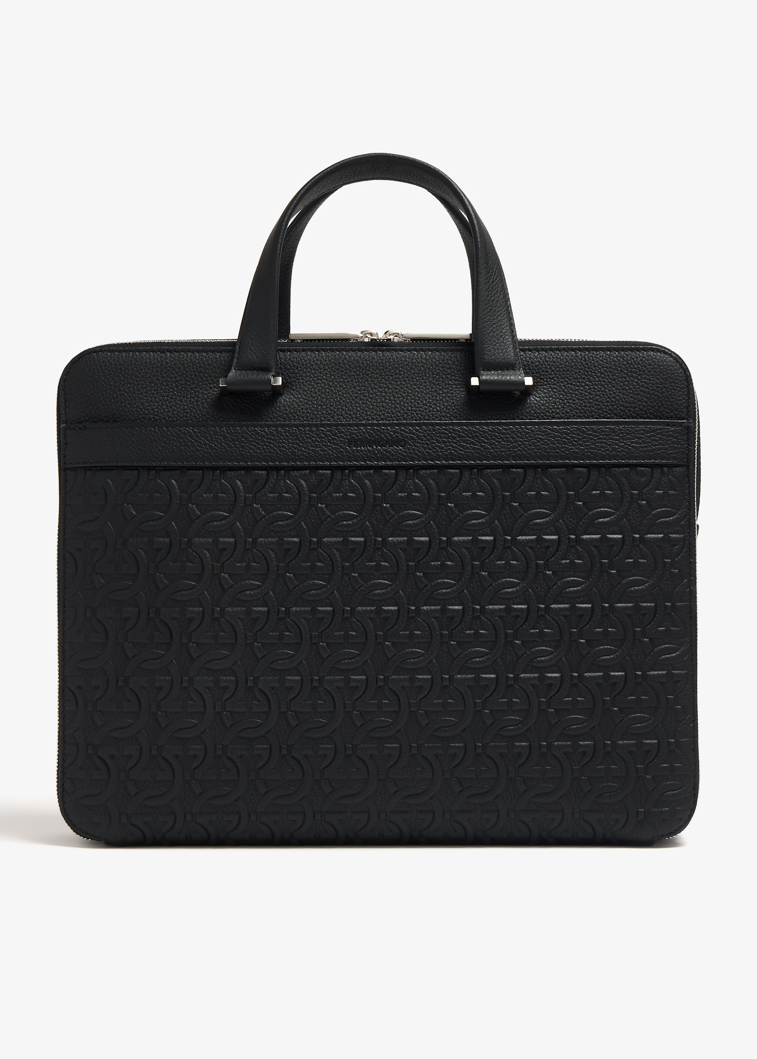 

Embossed briefcase, Black