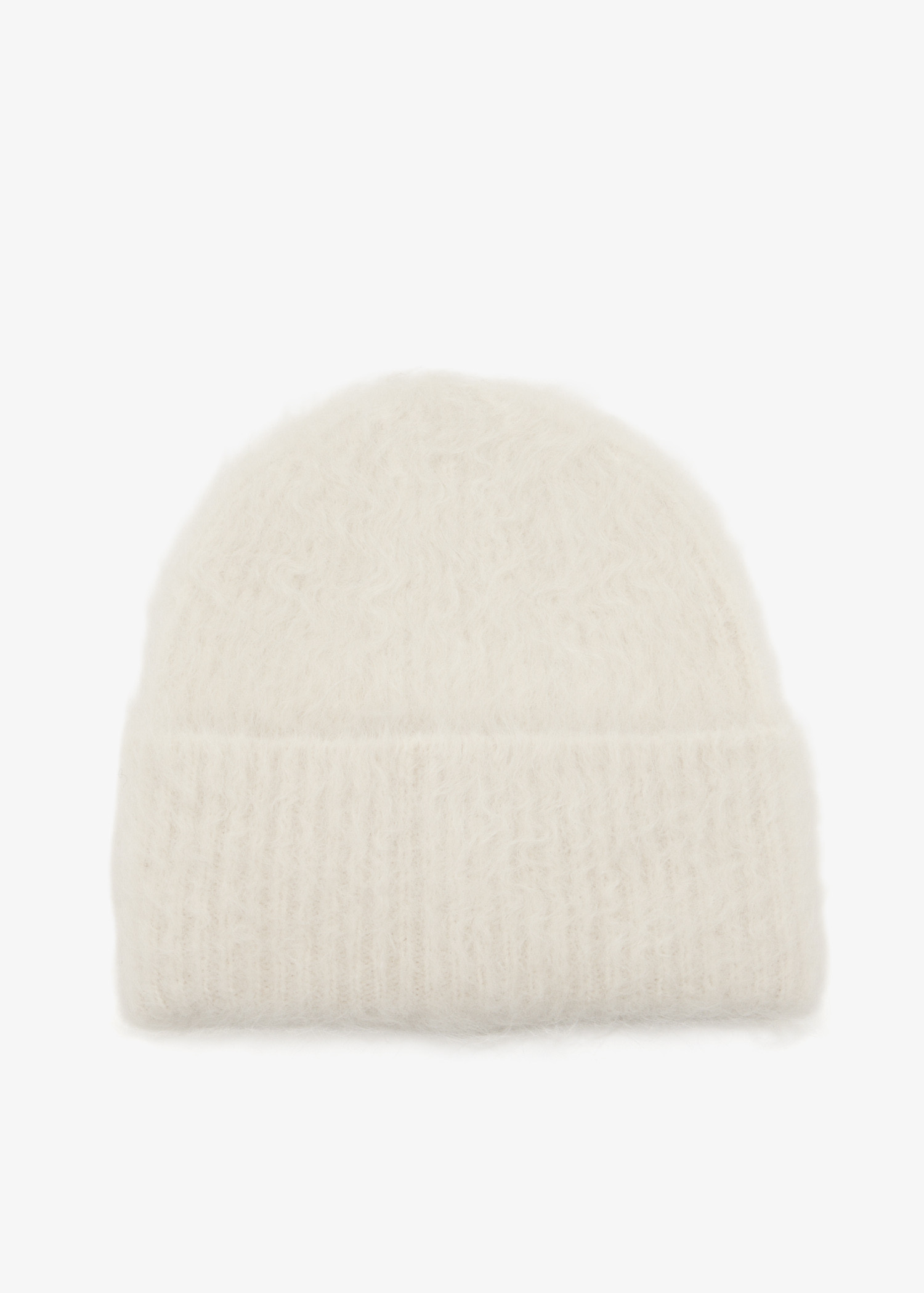 

Alpaca knit beanie, White