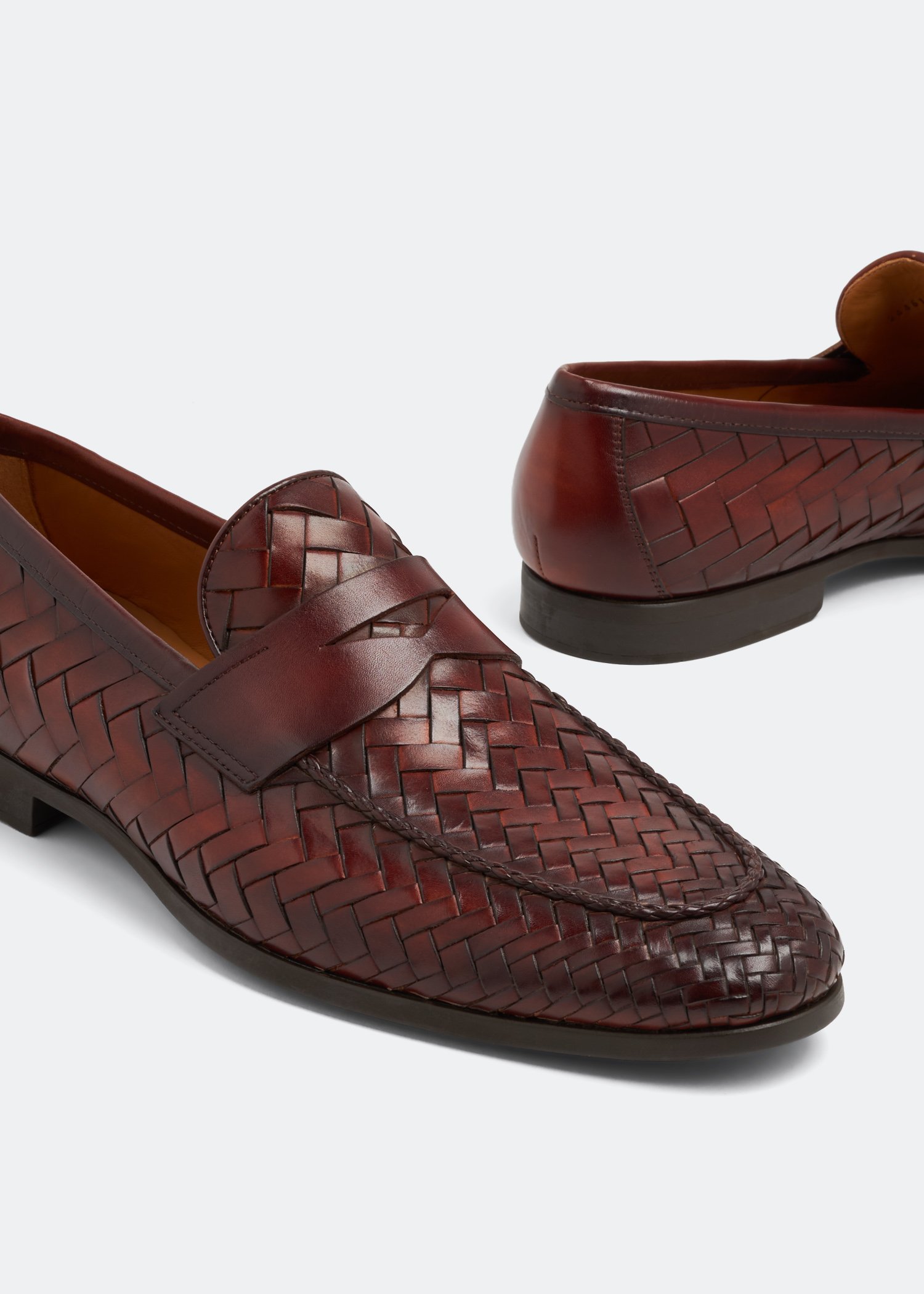Magnanni Woven leather loafers for Men Brown in UAE Level Shoes