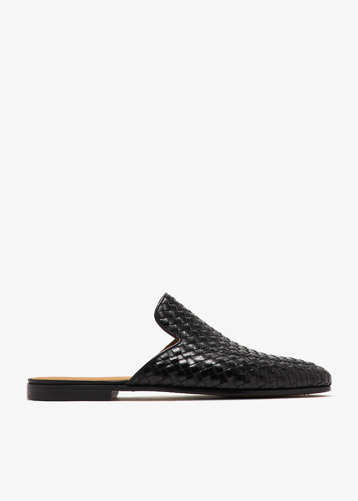 

Woven leather slippers, Black