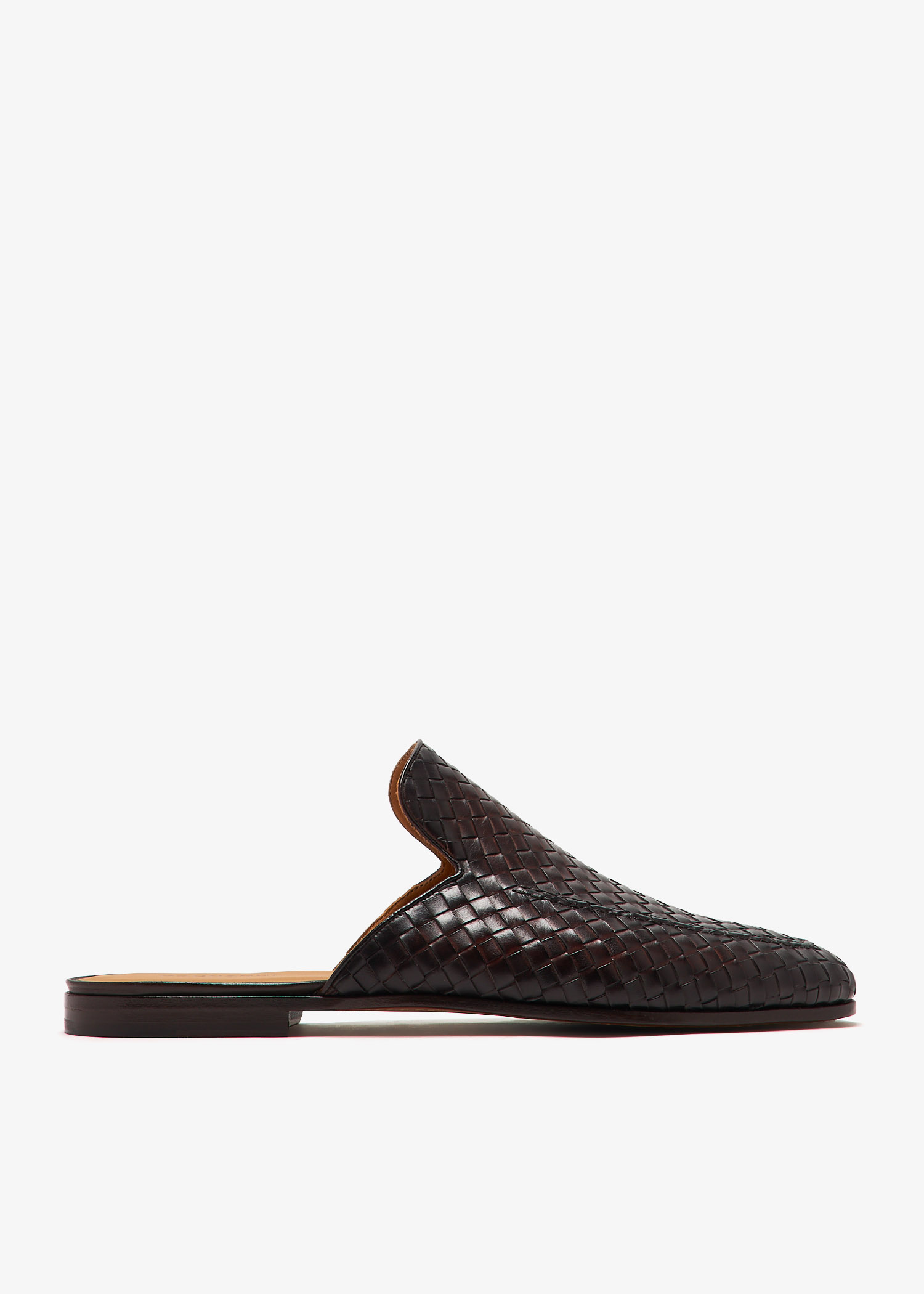 

Woven leather slippers, Brown