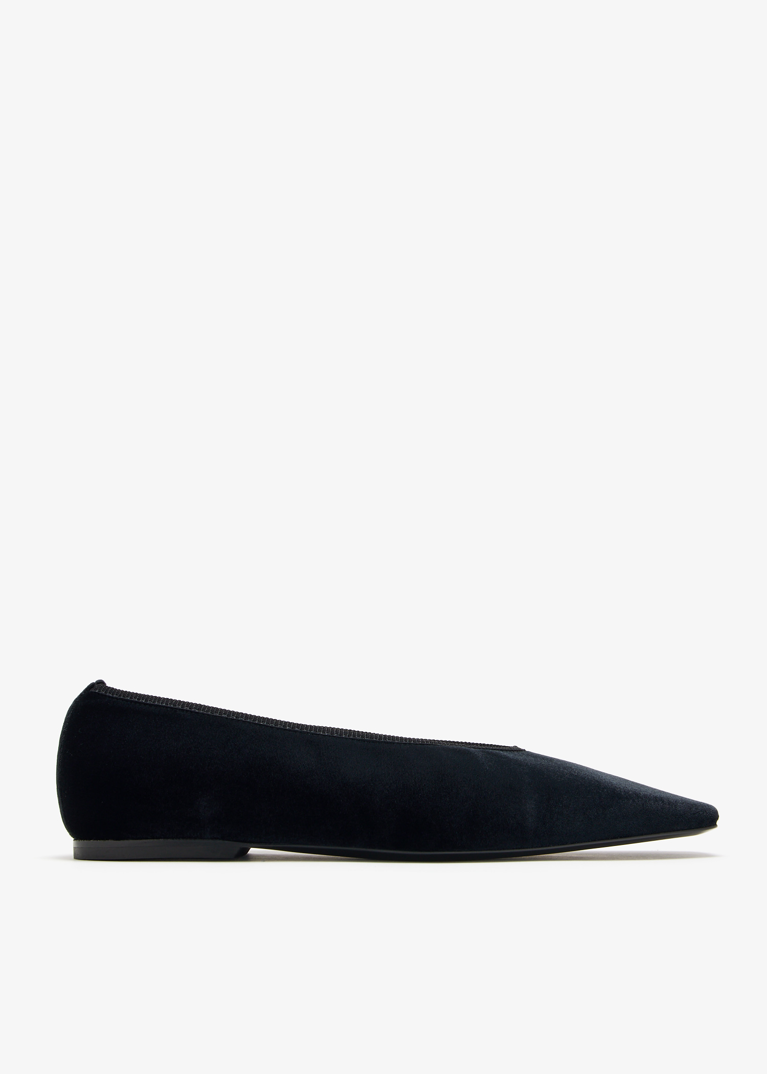 Leather asymmetric ballerinas black – TOTEME