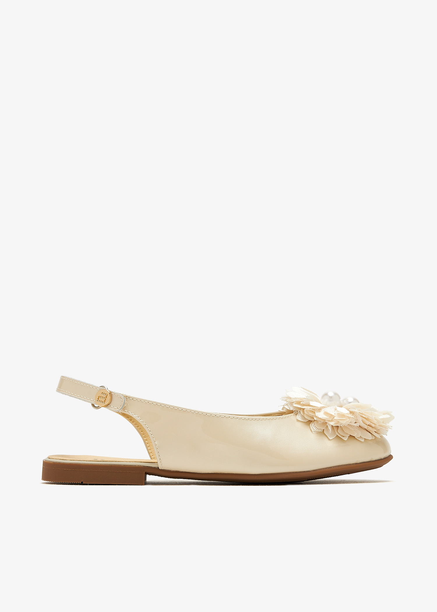 

Floral ballerinas, Beige
