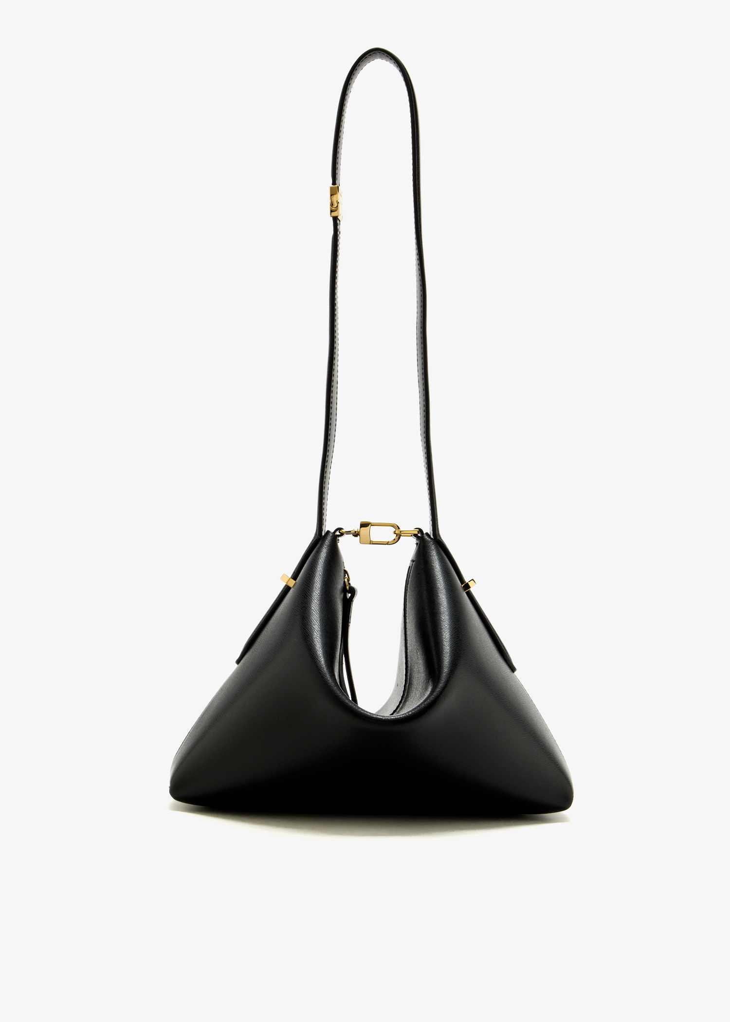 

Bevel leather wristlet, Black