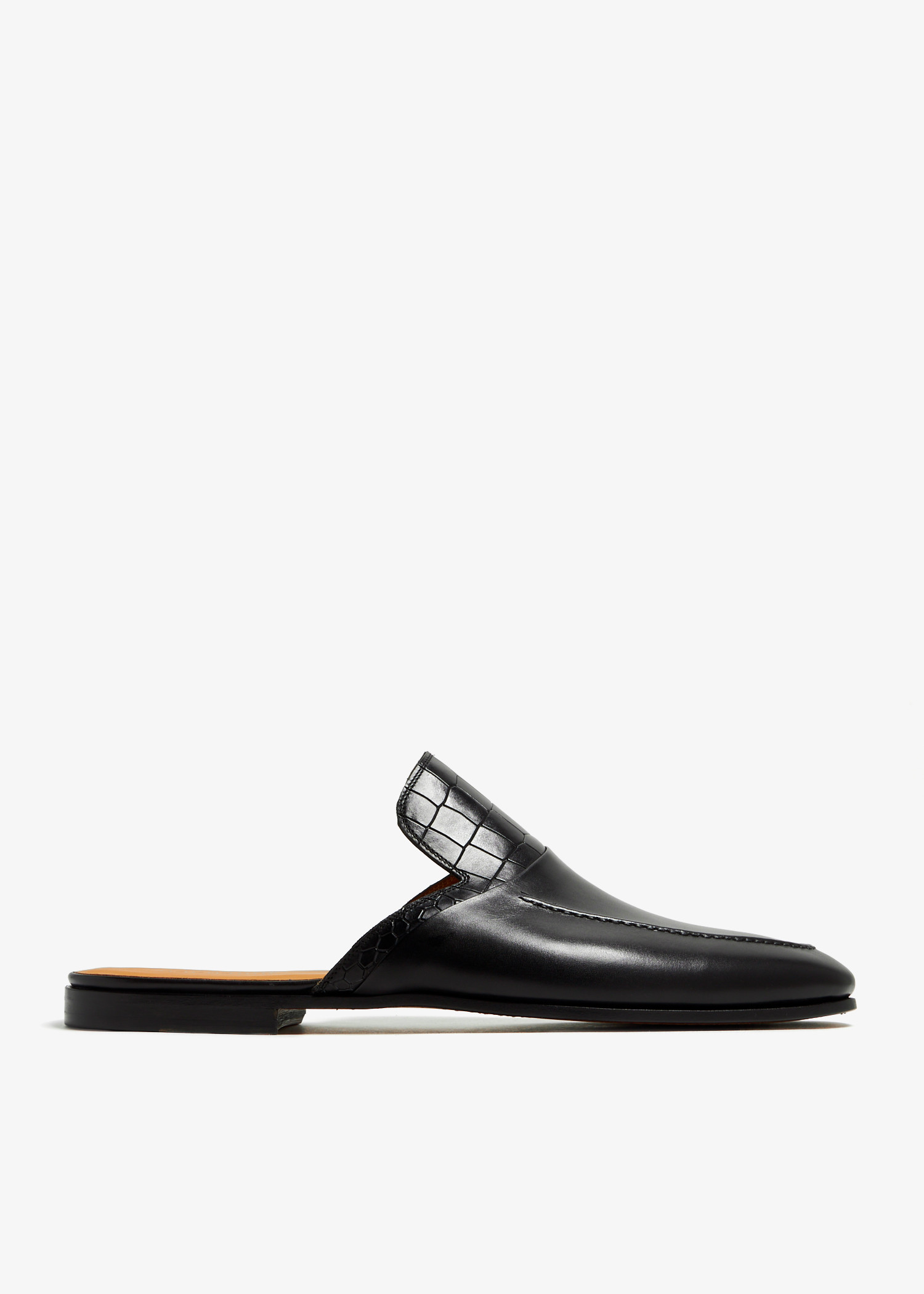 

Leather slippers, Black