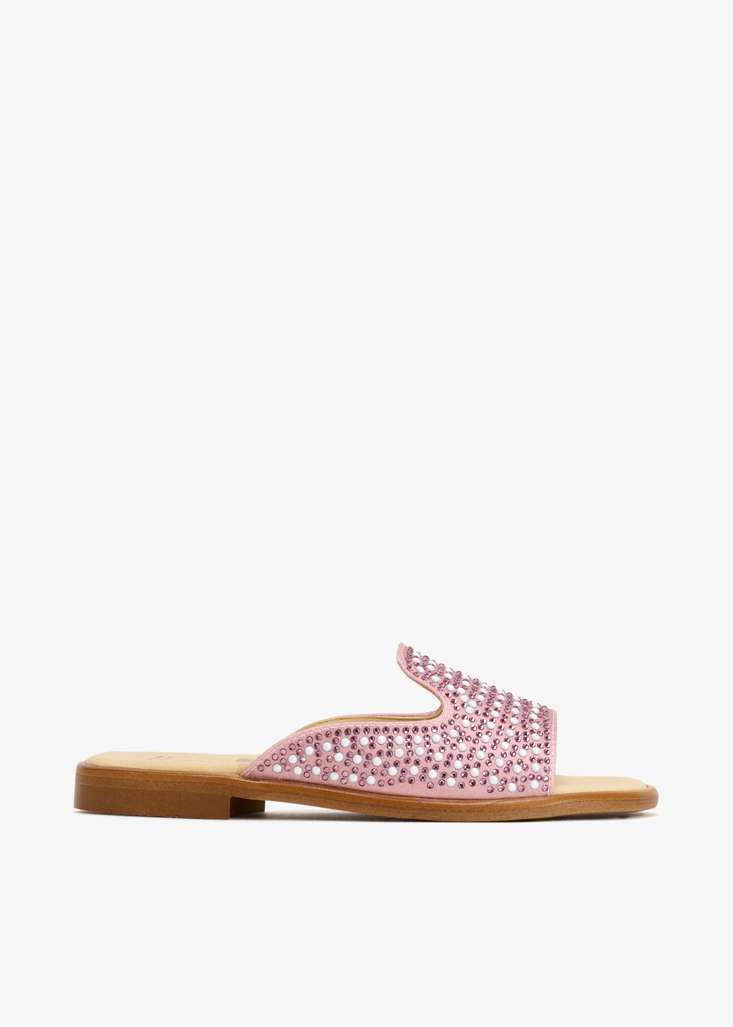 

Crystal-embellished slide sandals, Pink