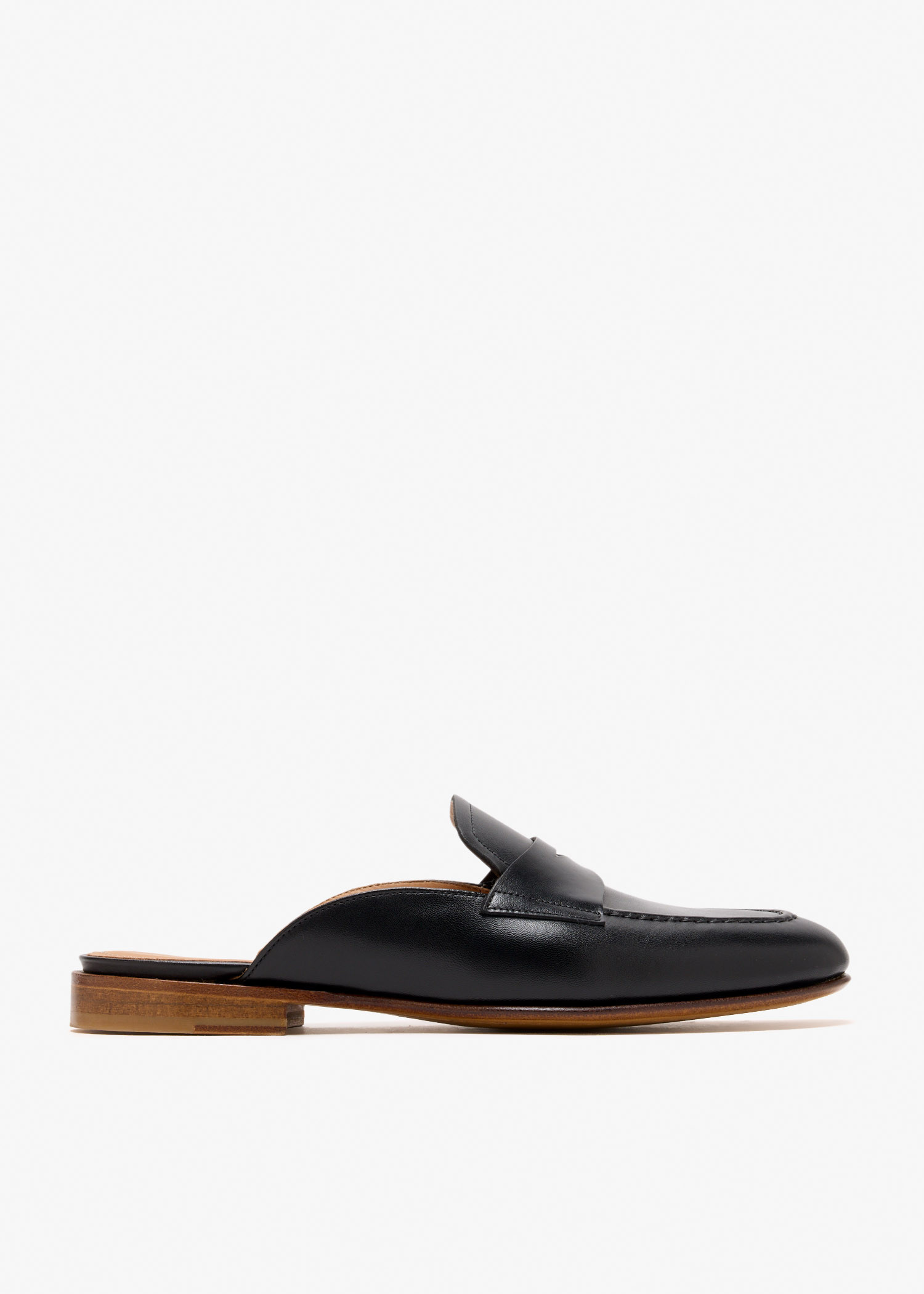 

Leather slippers, Black