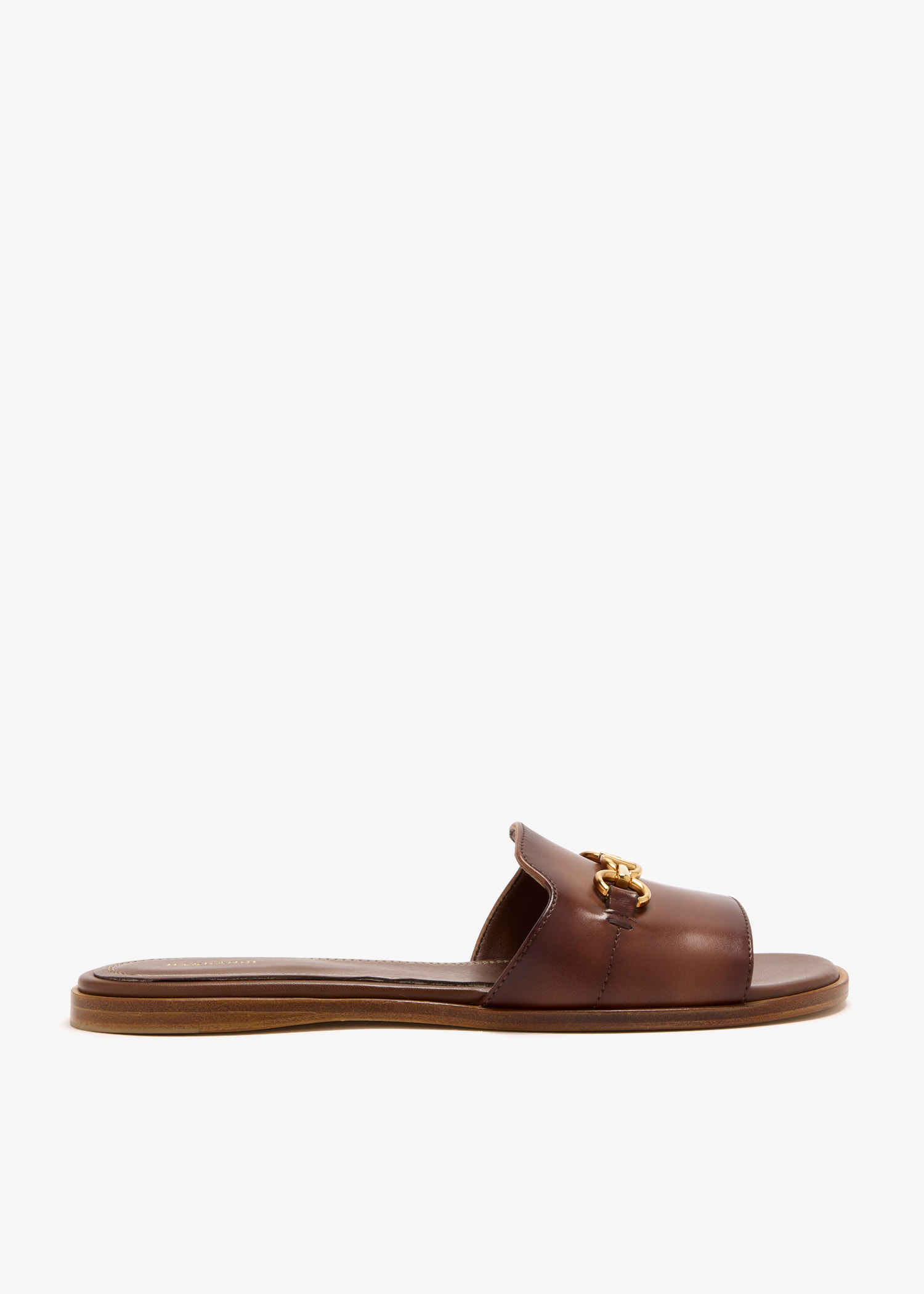 

Logo leather sandals, Brown