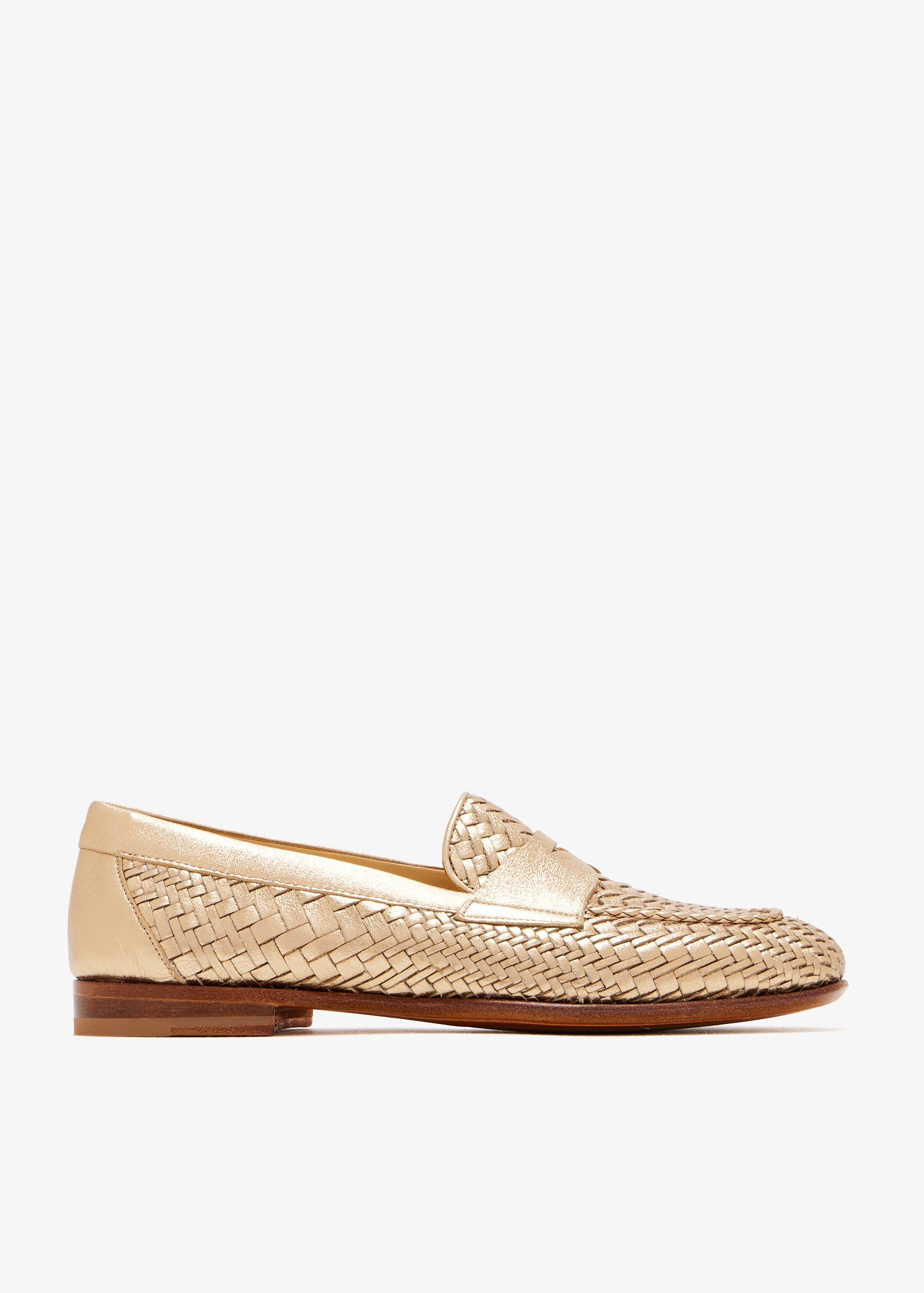 

Woven loafers, Gold