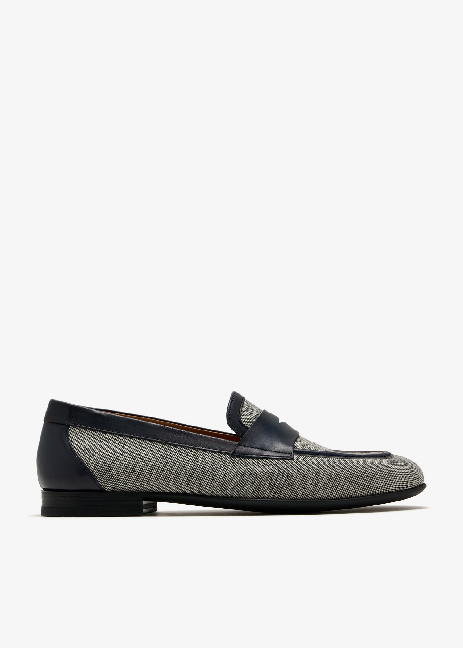 

Canvas penny loafers, Grey