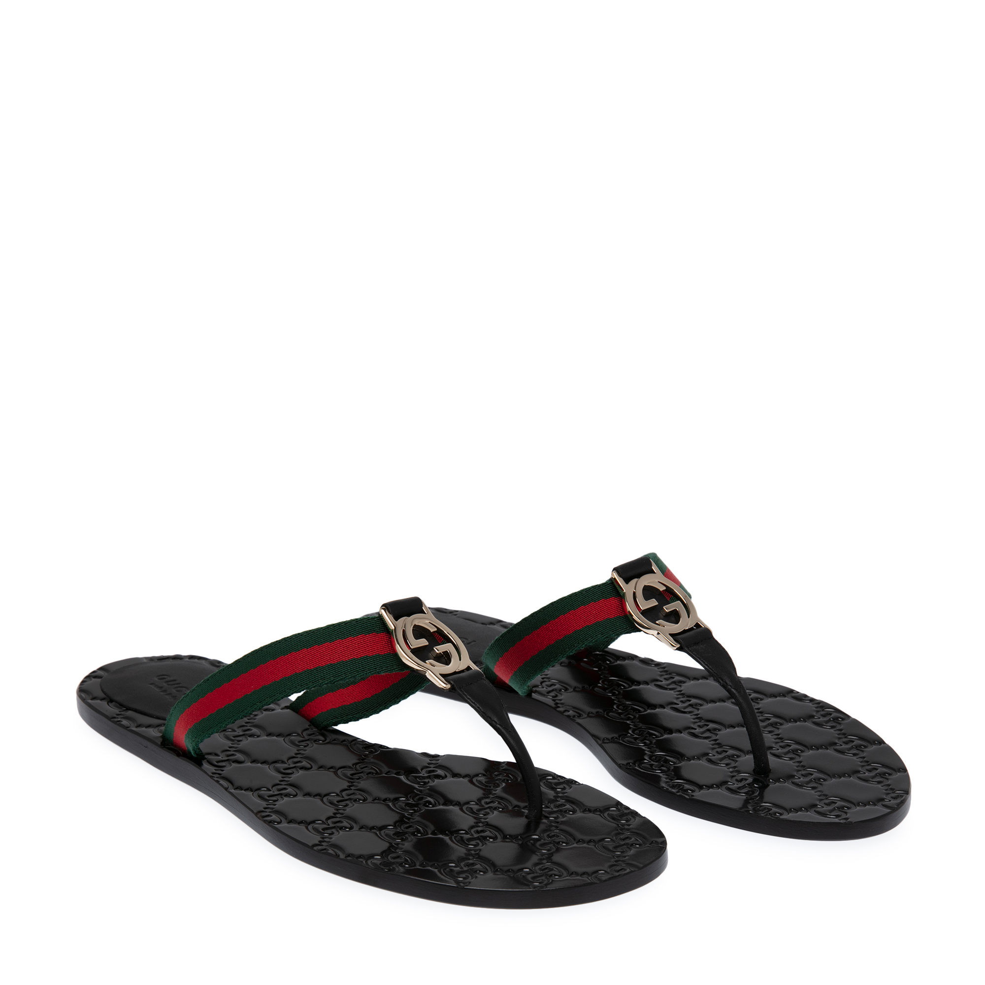 

GG thong web sandals, Multi-coloured
