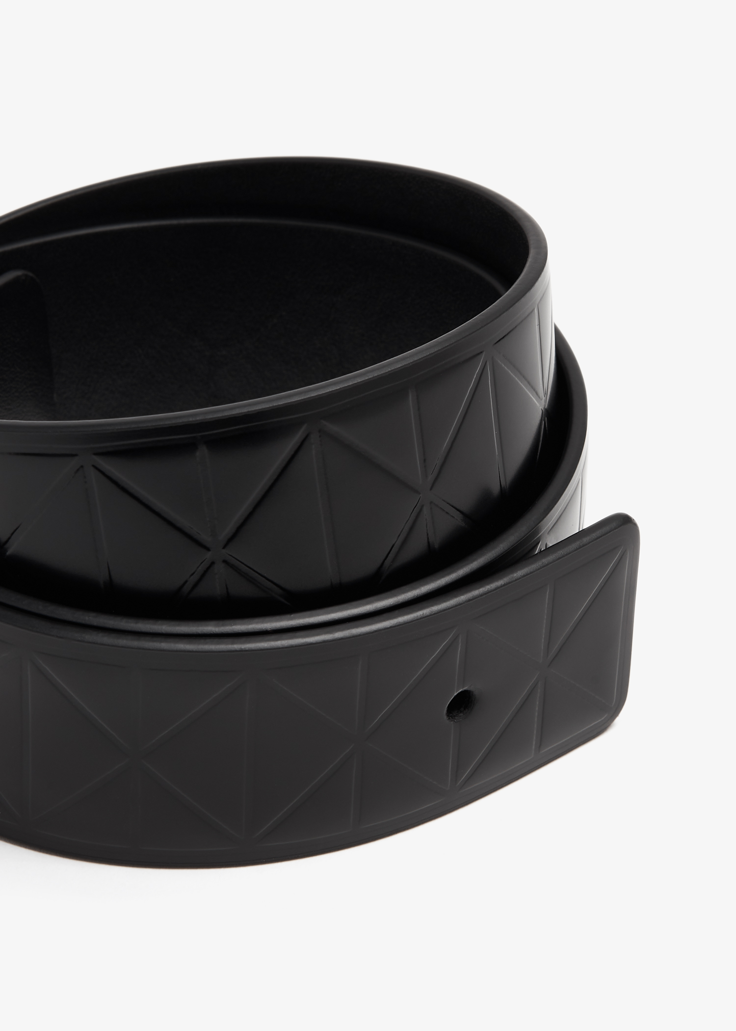 

Brushed leather belt strap, Black